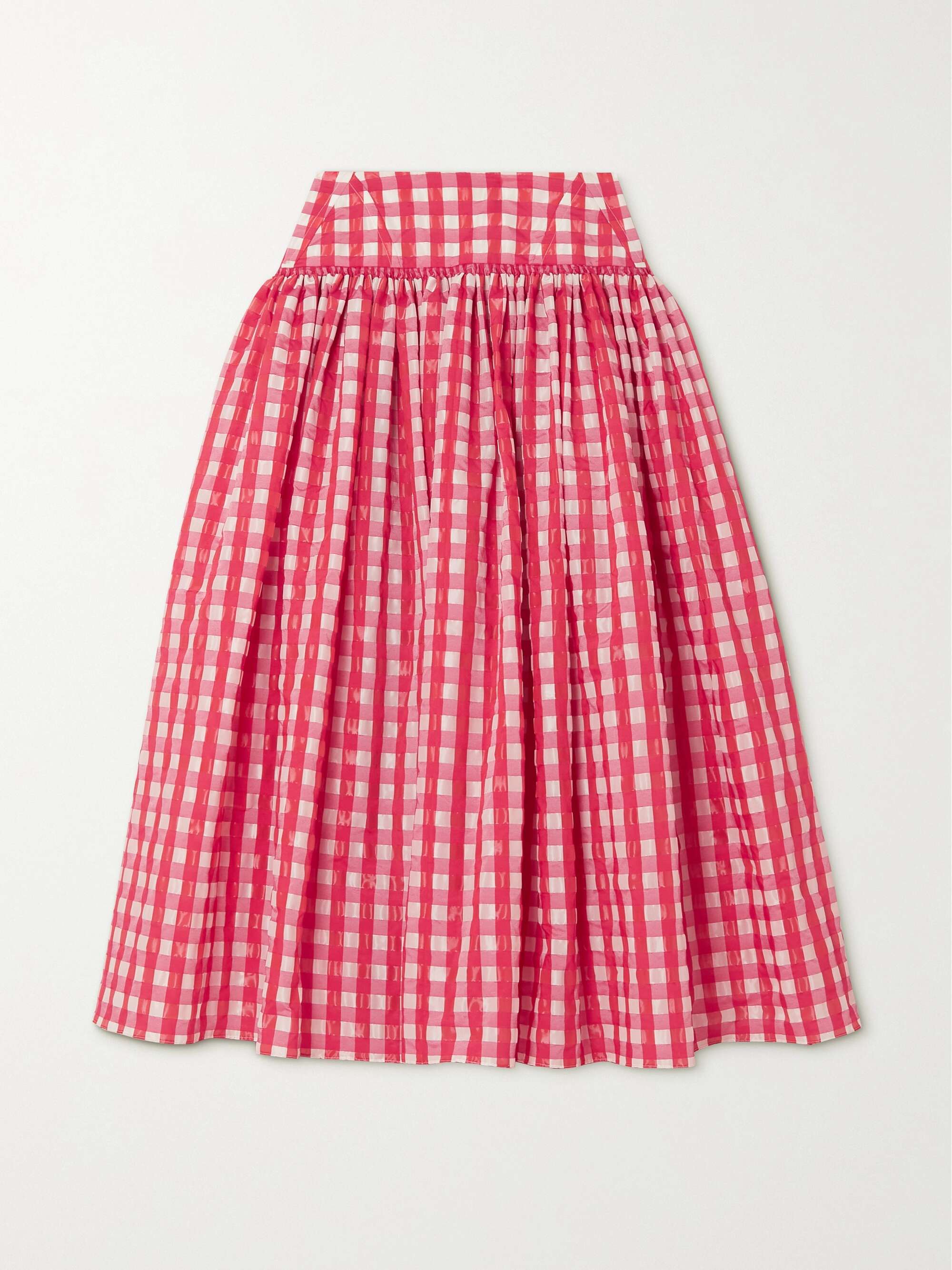 ALAÏA | Archetypes gingham silk midi skirt