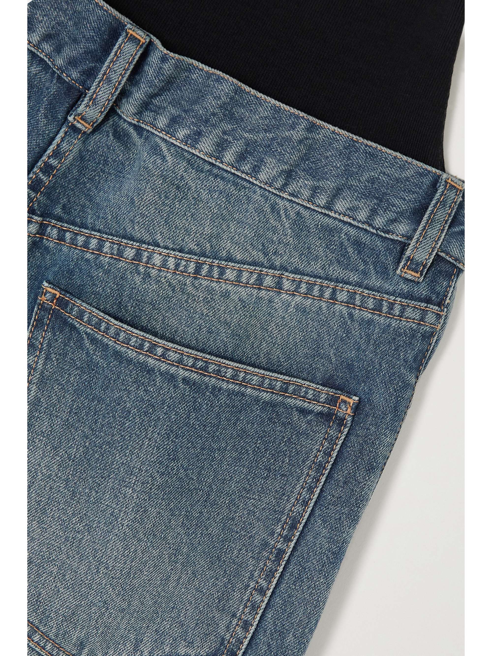 ALAÏA Archetypes ribbed paneled stretch-knit wide-leg jeans