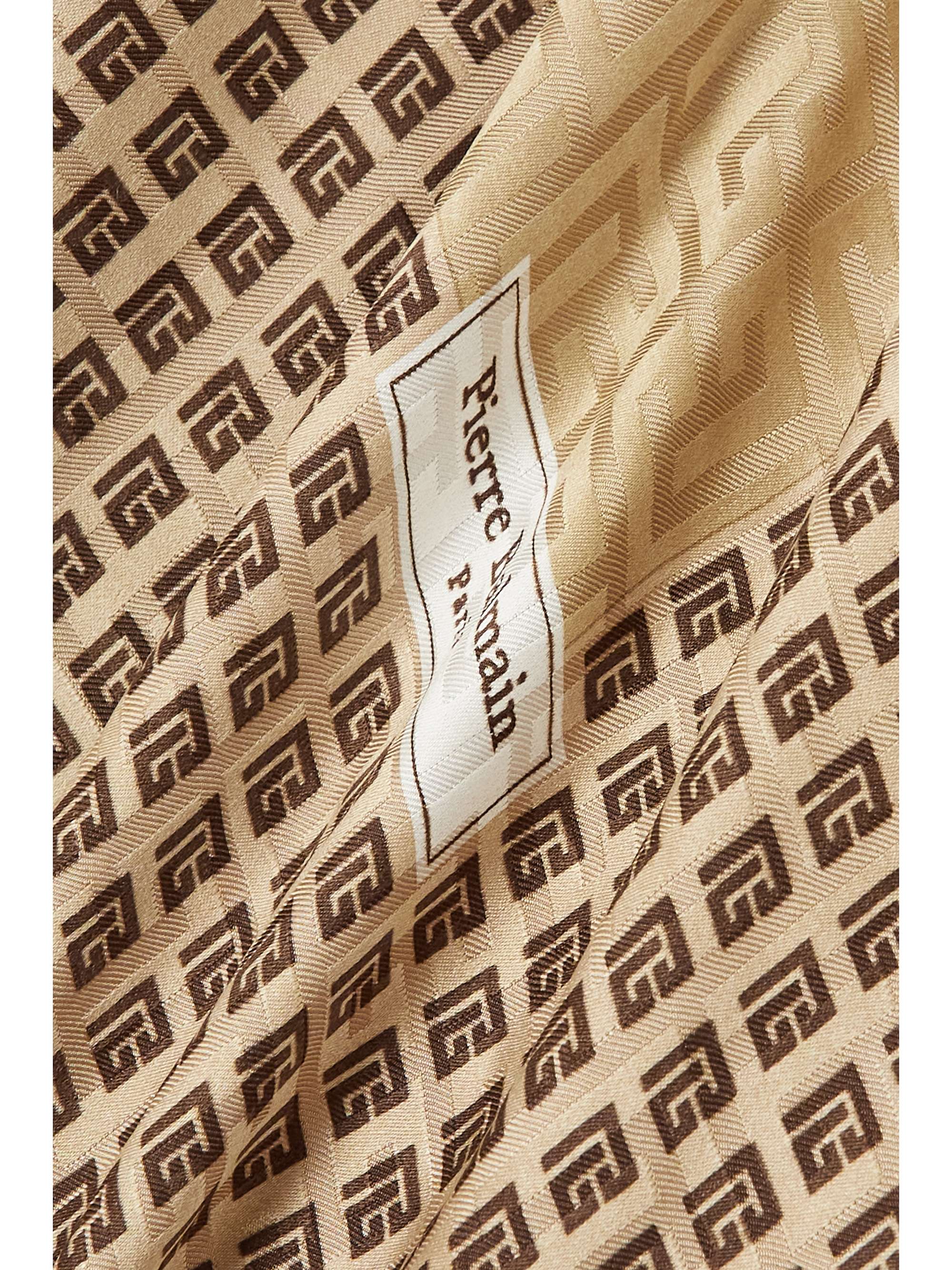 BALMAIN Printed silk-jacquard poncho