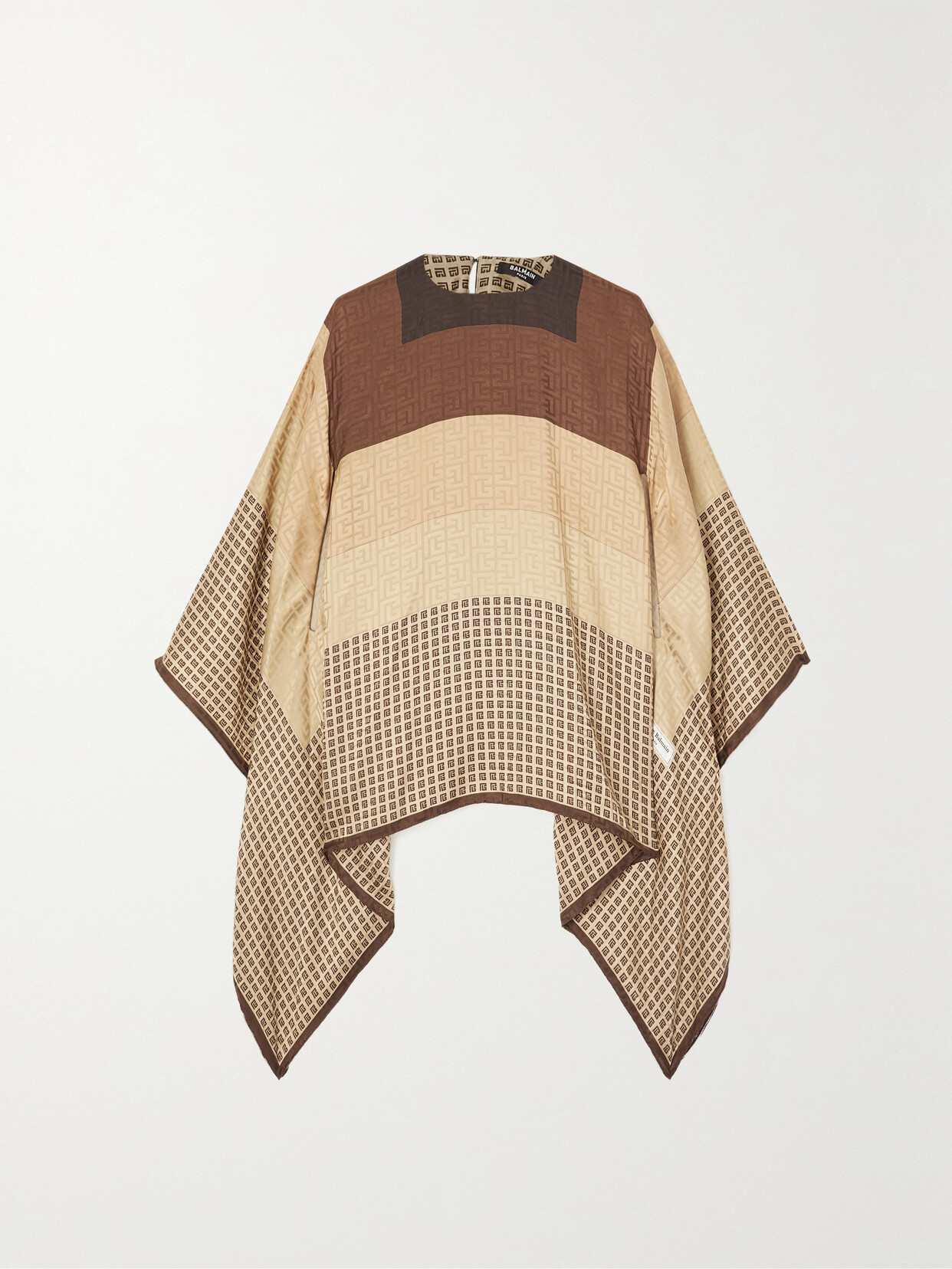Balmain Printed Silk-jacquard Poncho