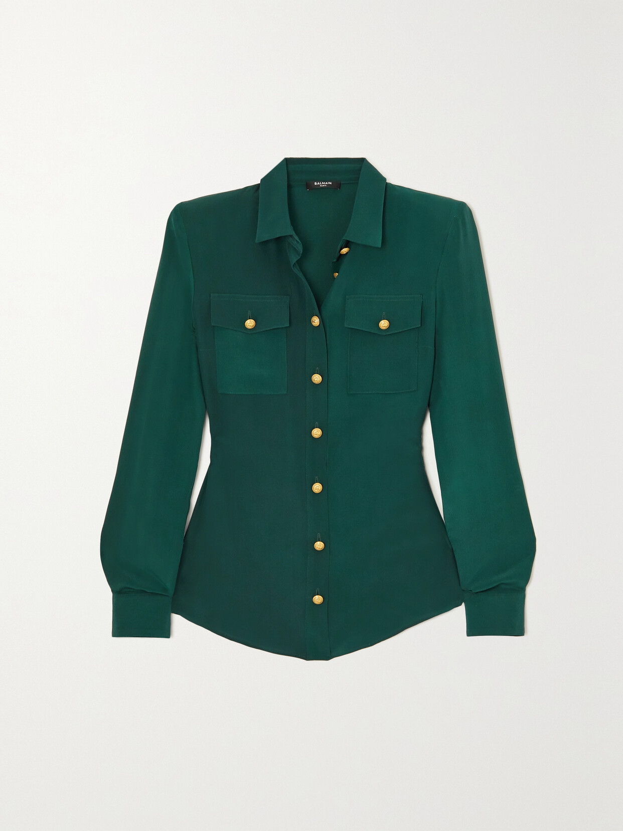 Balmain - Silk Crepe De Chine Shirt - Green