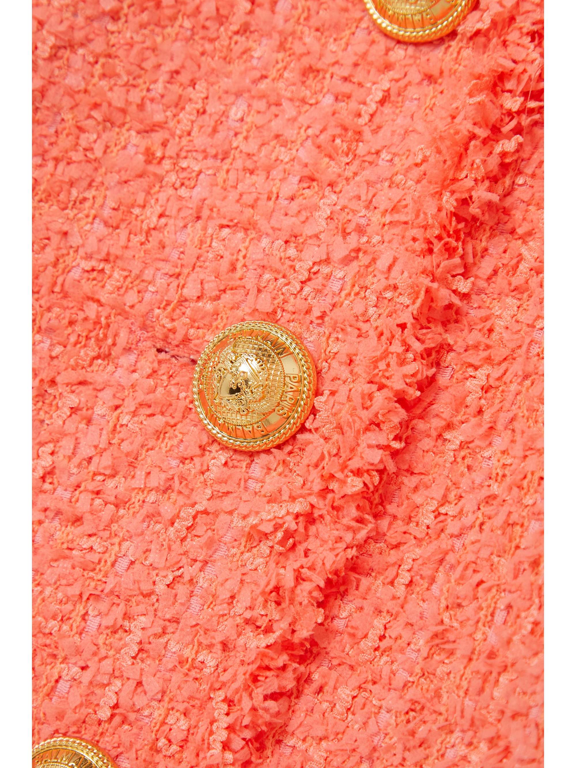 BALMAIN Button-embellished tweed mini dress