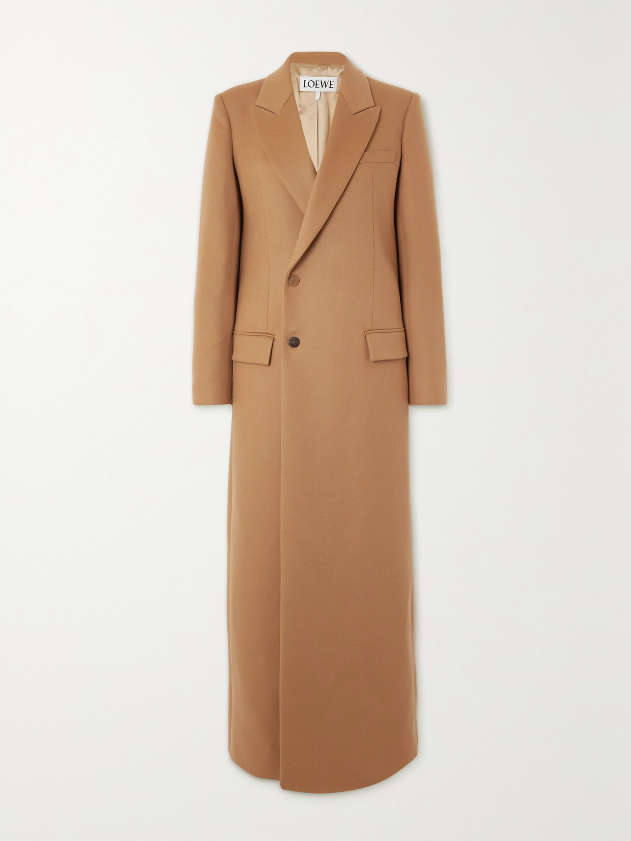 Loewe - Double-breasted Wool And Cashmere-blend Coat - Brown