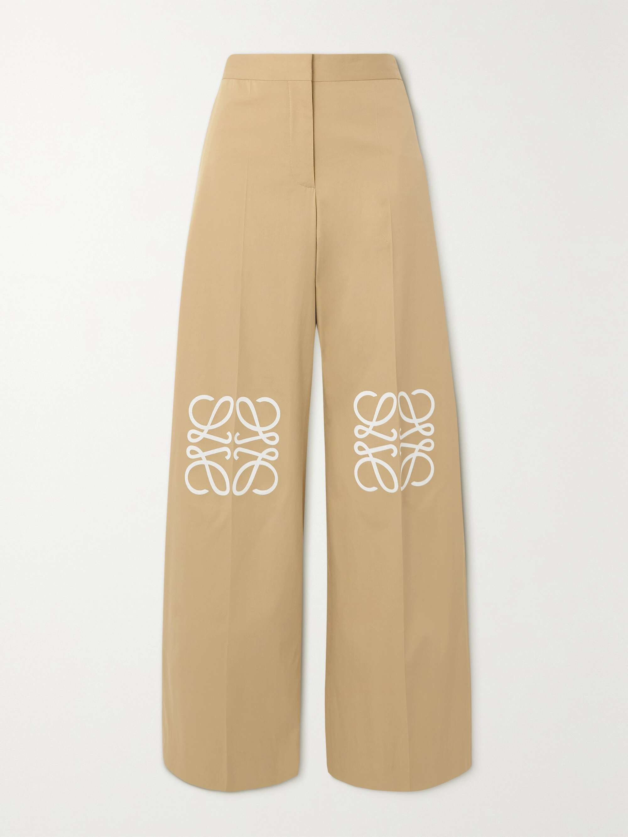 LOEWE Laser-cut cotton and silk-blend straight-leg pants | NET-A-PORTER