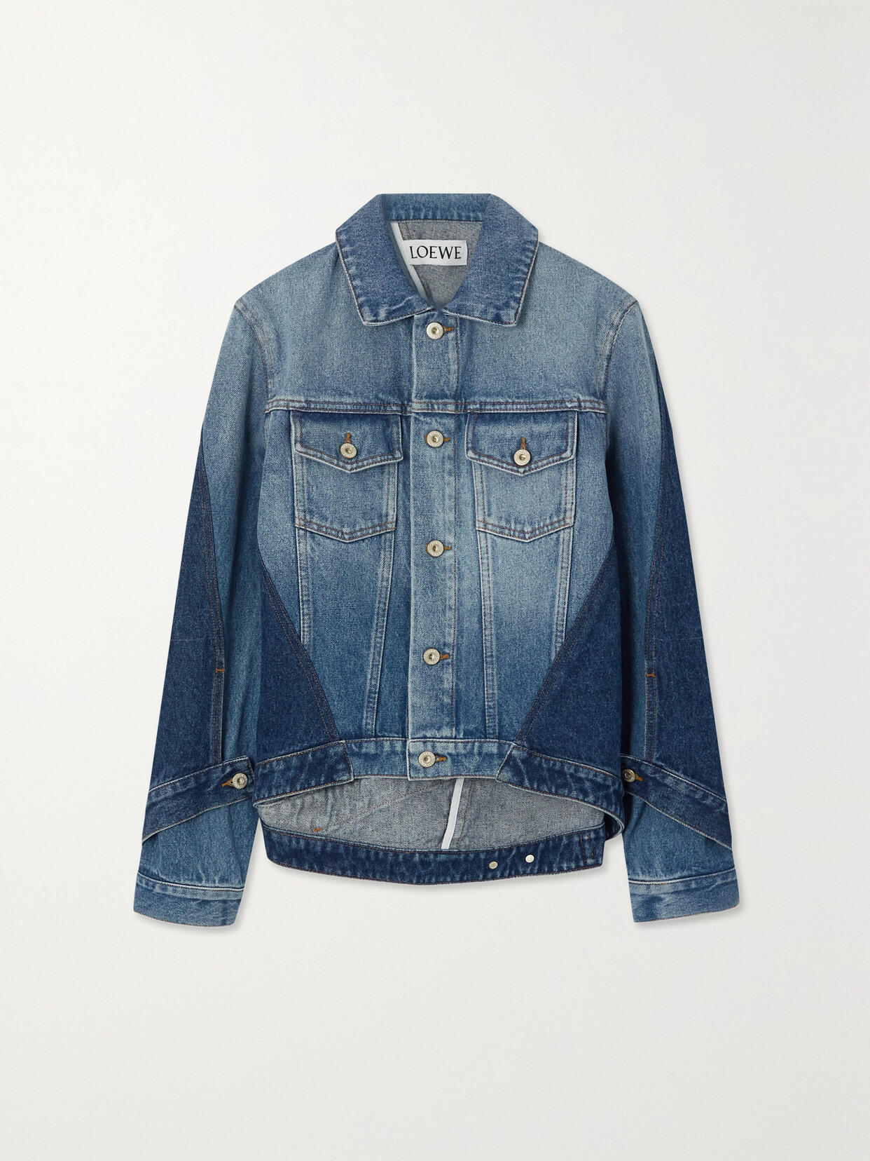 Shop Loewe Paneled Denim Jacket In Blue