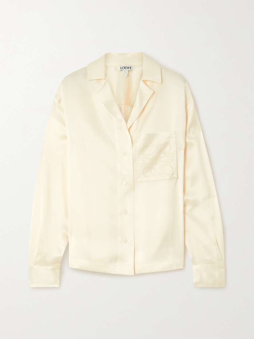 Loewe Embroidered Silk-charmeuse Shirt