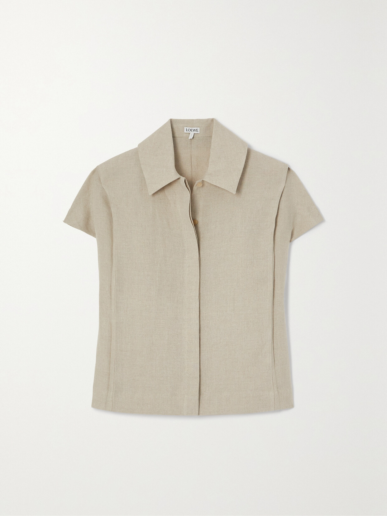 Loewe Linen Shirt In Neutrals