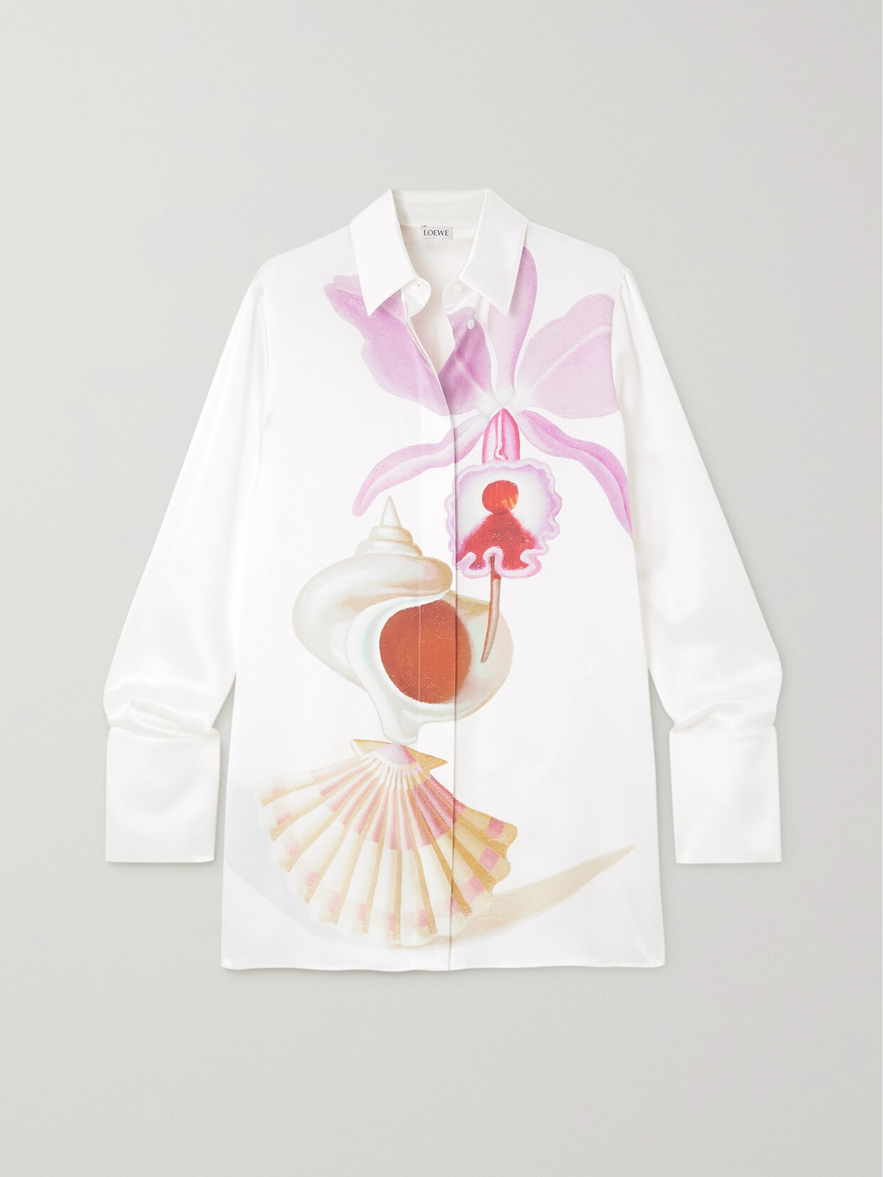 Loewe Maruja Mallo Printed Silk-satin Shirt In White Mult