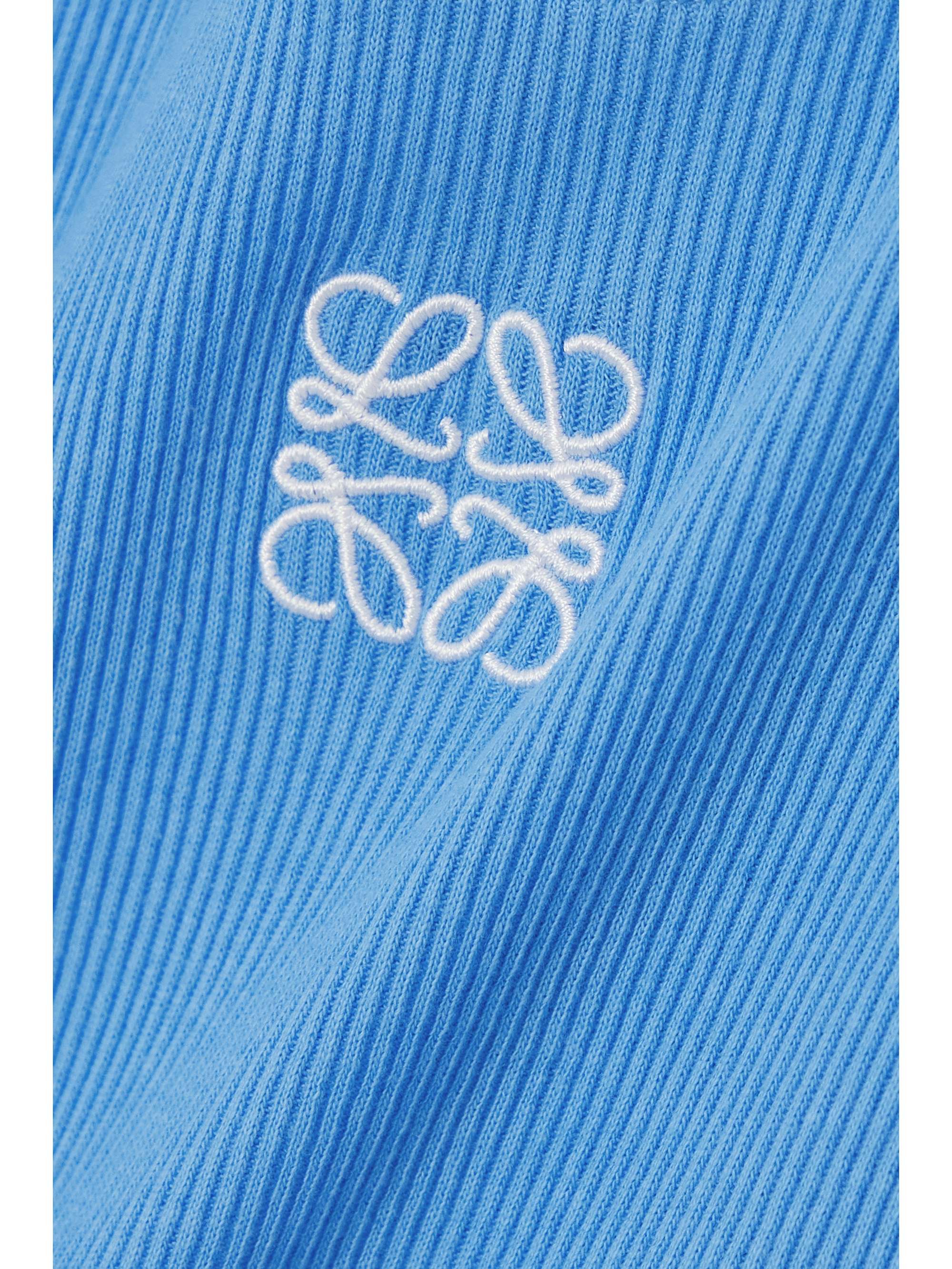 LOEWE Embroidered ribbed stretch-cotton tank