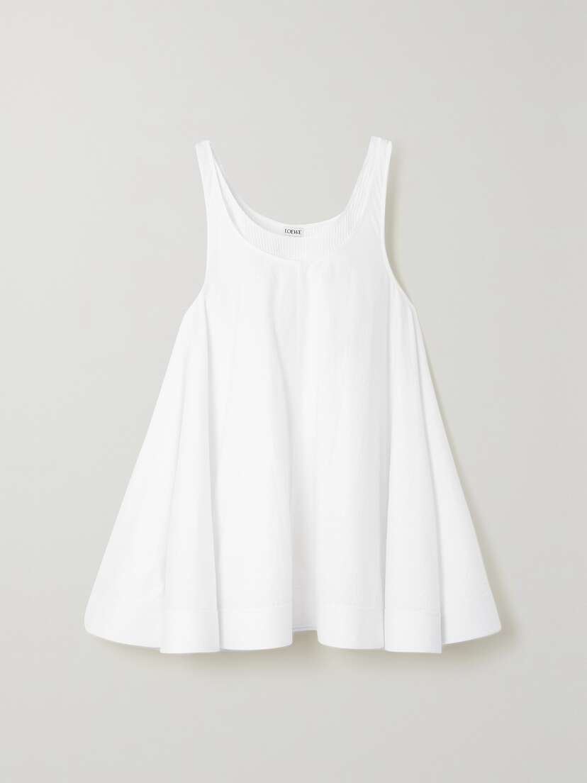 Loewe Layered Ribbed Jersey And Cotton-jacquard Mini Dress