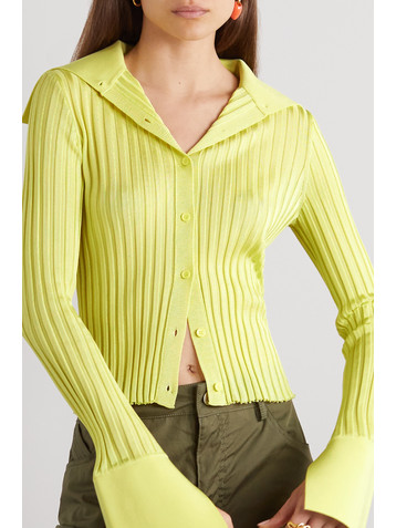Loewe Embellished ribbed-knit cardigan