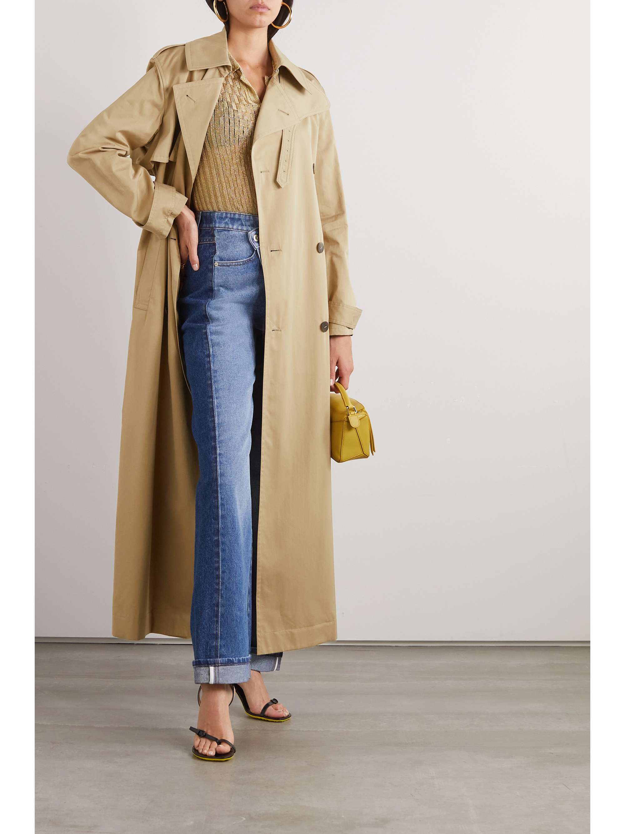 LOEWE Double-breasted belted cotton and silk-blend trench coat | NET-A ...