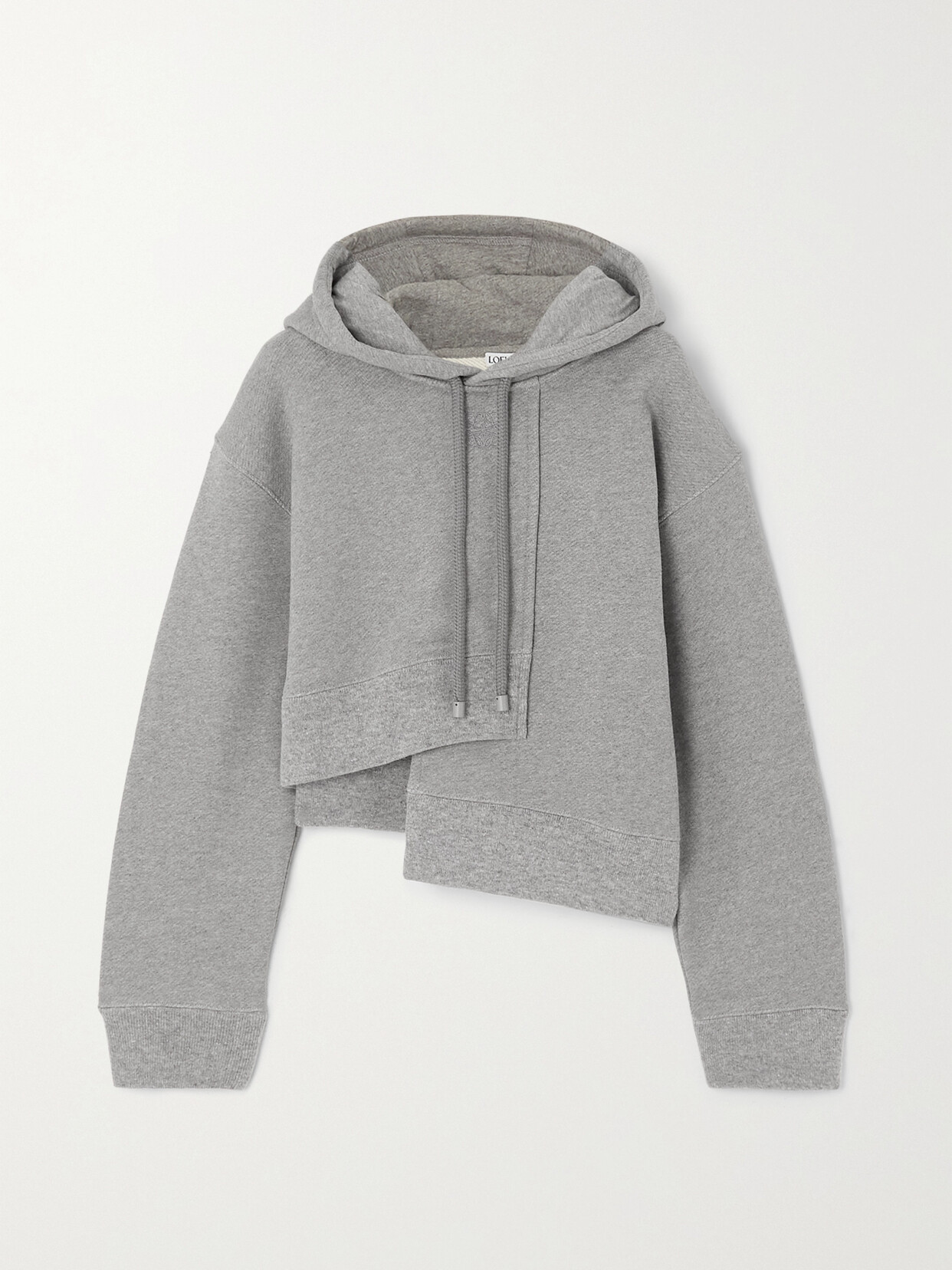 Loewe - Asymmetric Cotton-jersey Hoodie - Gray