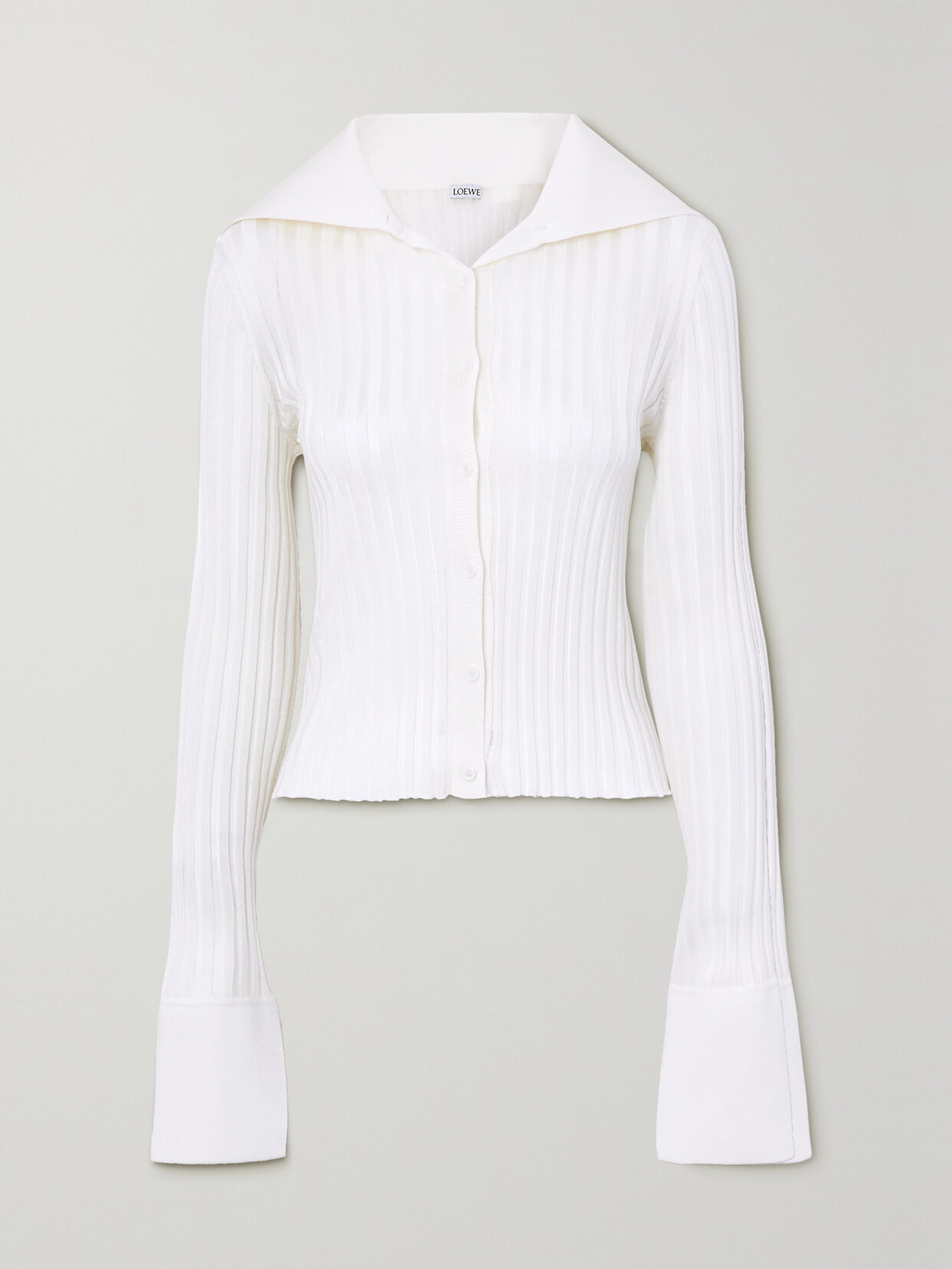 Loewe - Ribbed-knit Cardigan - White