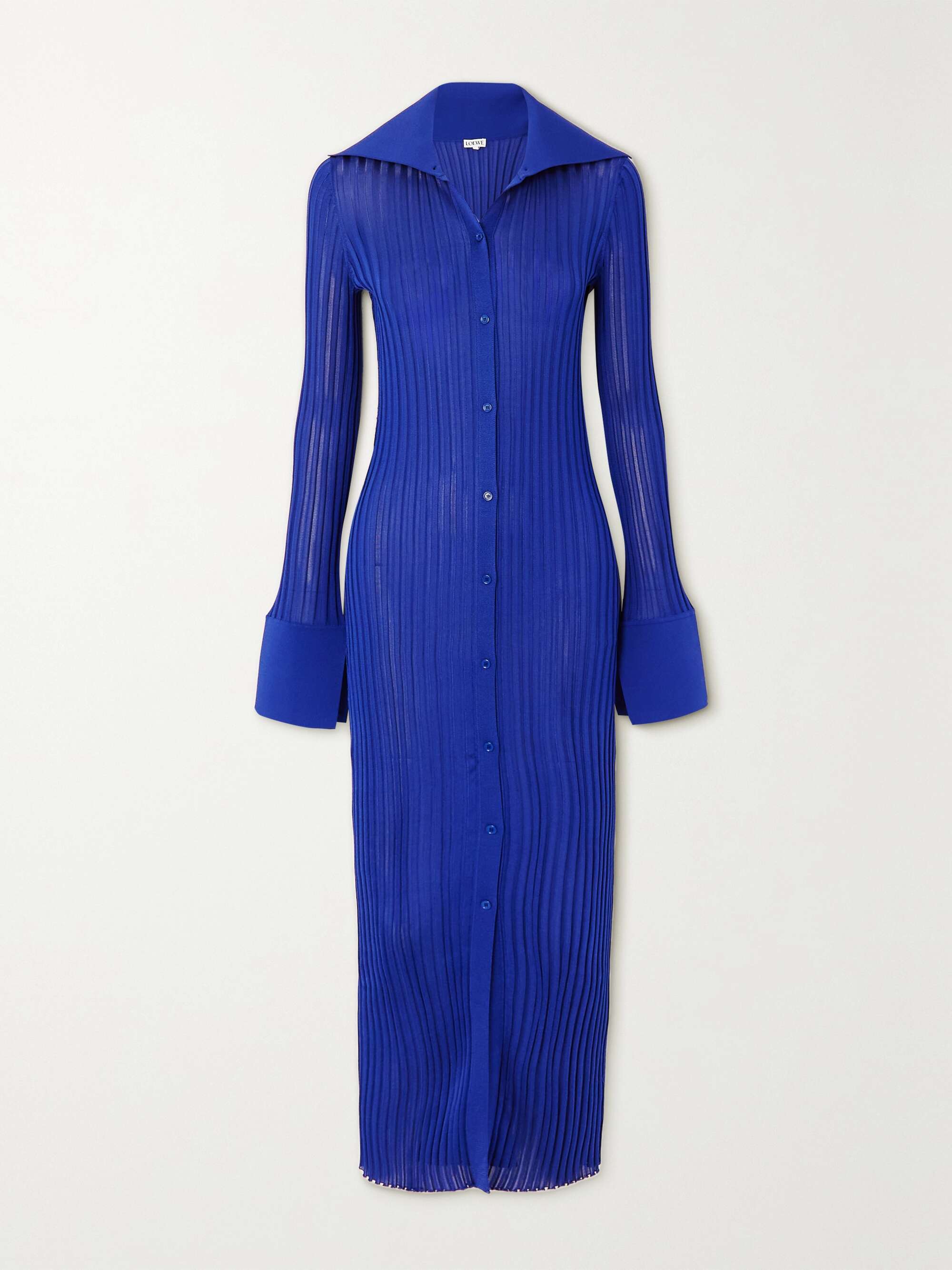 LOEWE Ribbedknit midi dress NETAPORTER