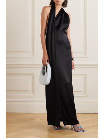Loewe Scarf asymmetric satin halterneck gown