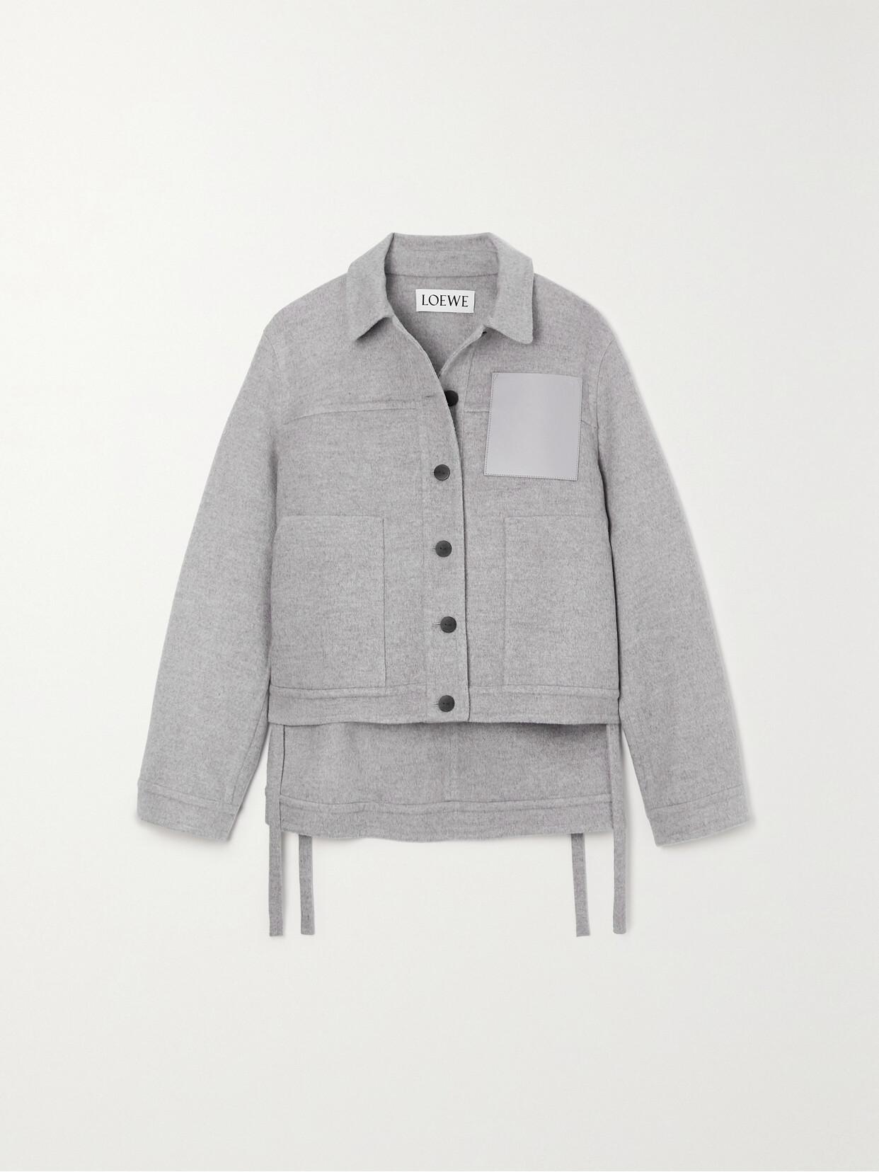 Loewe - Leather-trimmed Wool And Cashmere-blend Jacket - Gray