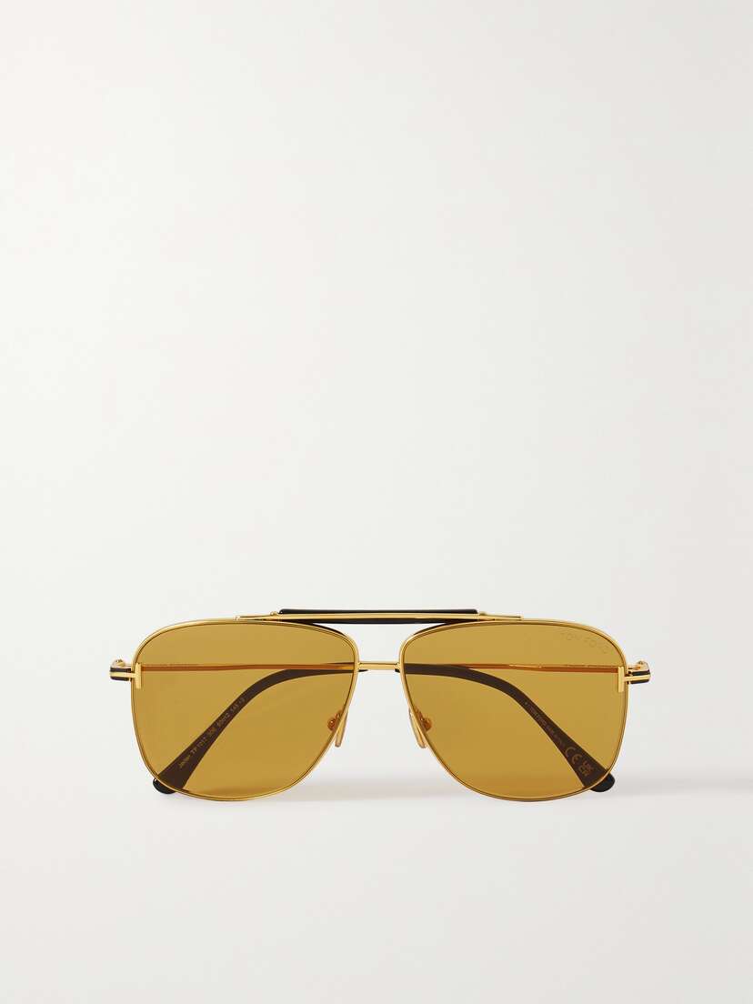 Tom Ford Jaden Aviator-style Gold-tone Sunglasses