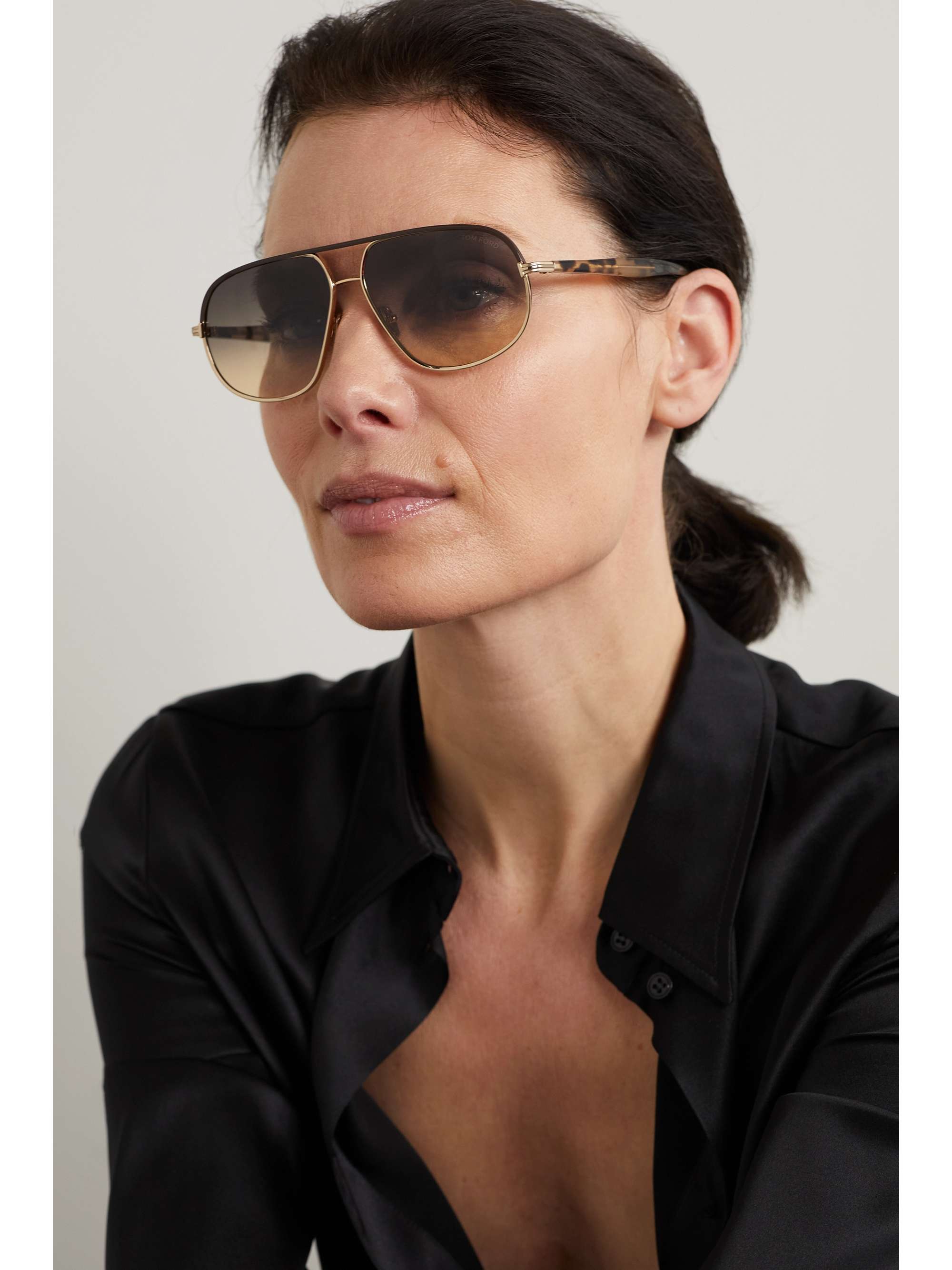 TOM FORD EYEWEAR gold-tone and tortoiseshell acetate sunglasses | NET-A-PORTER