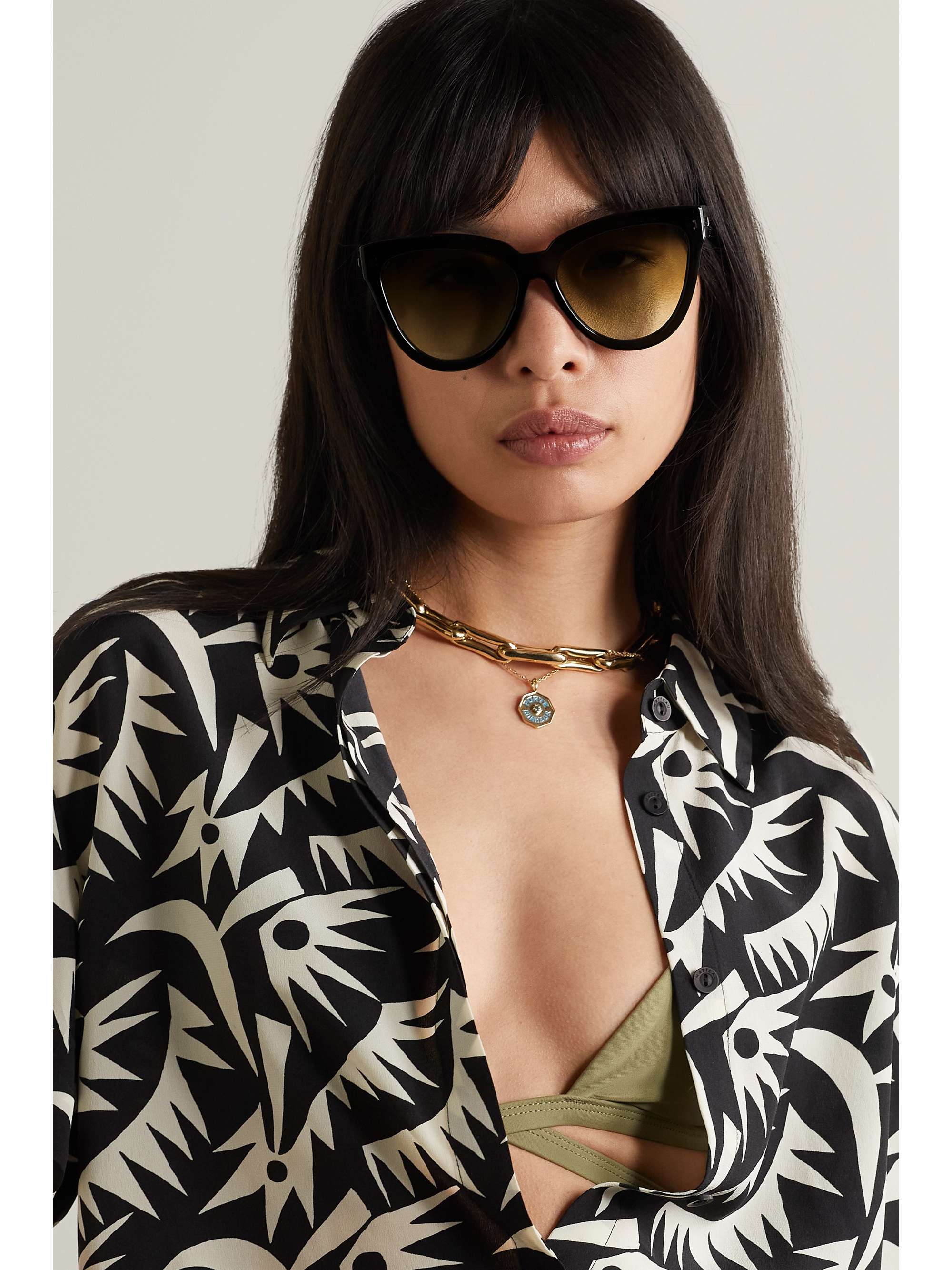 LE SPECS Liar Lair oversized square-frame acetate sunglasses