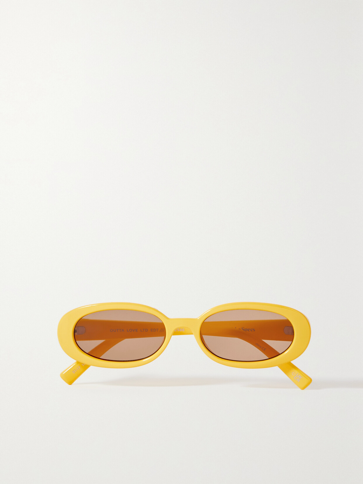 Le Specs Outta Love Oval-frame Acetate Sunglasses In Yellow ModeSens