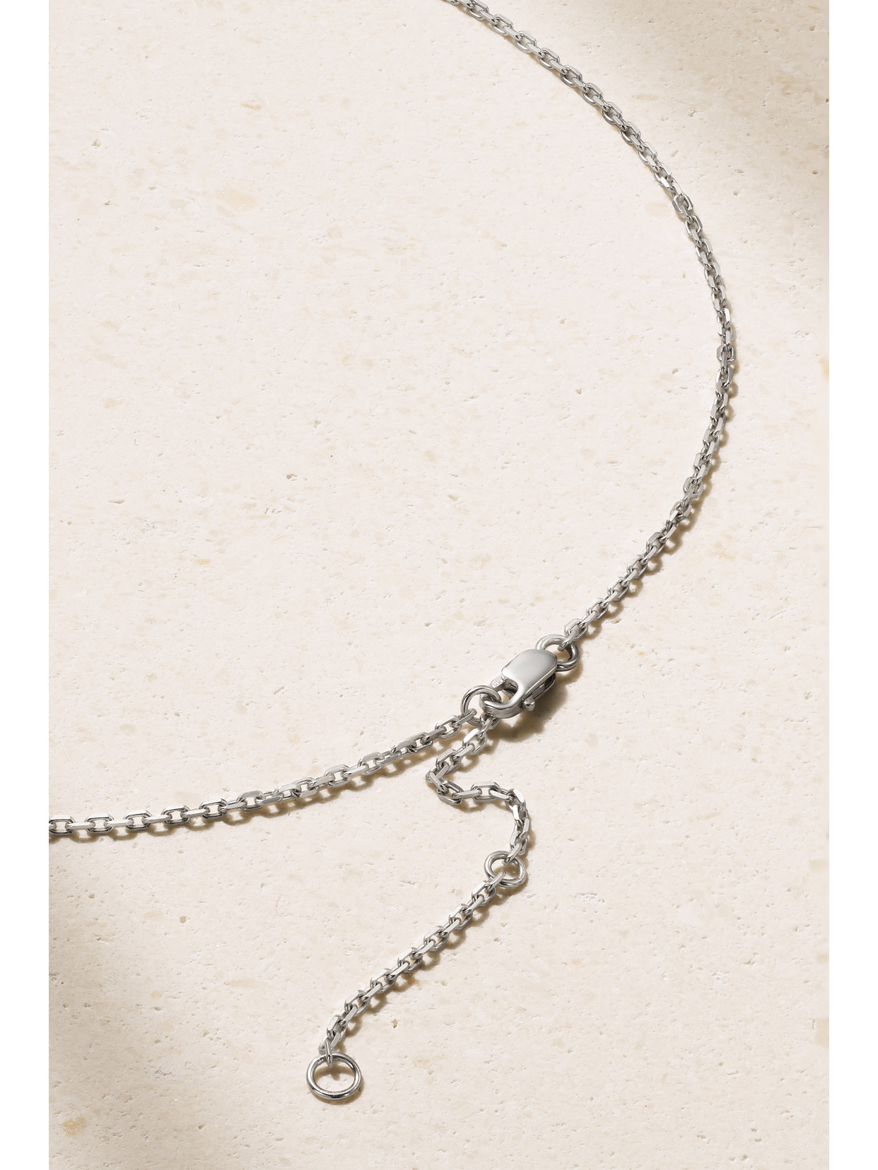 Shop Repossi Serti Sur Vide 18-karat White Gold, Emerald And Diamond Necklace