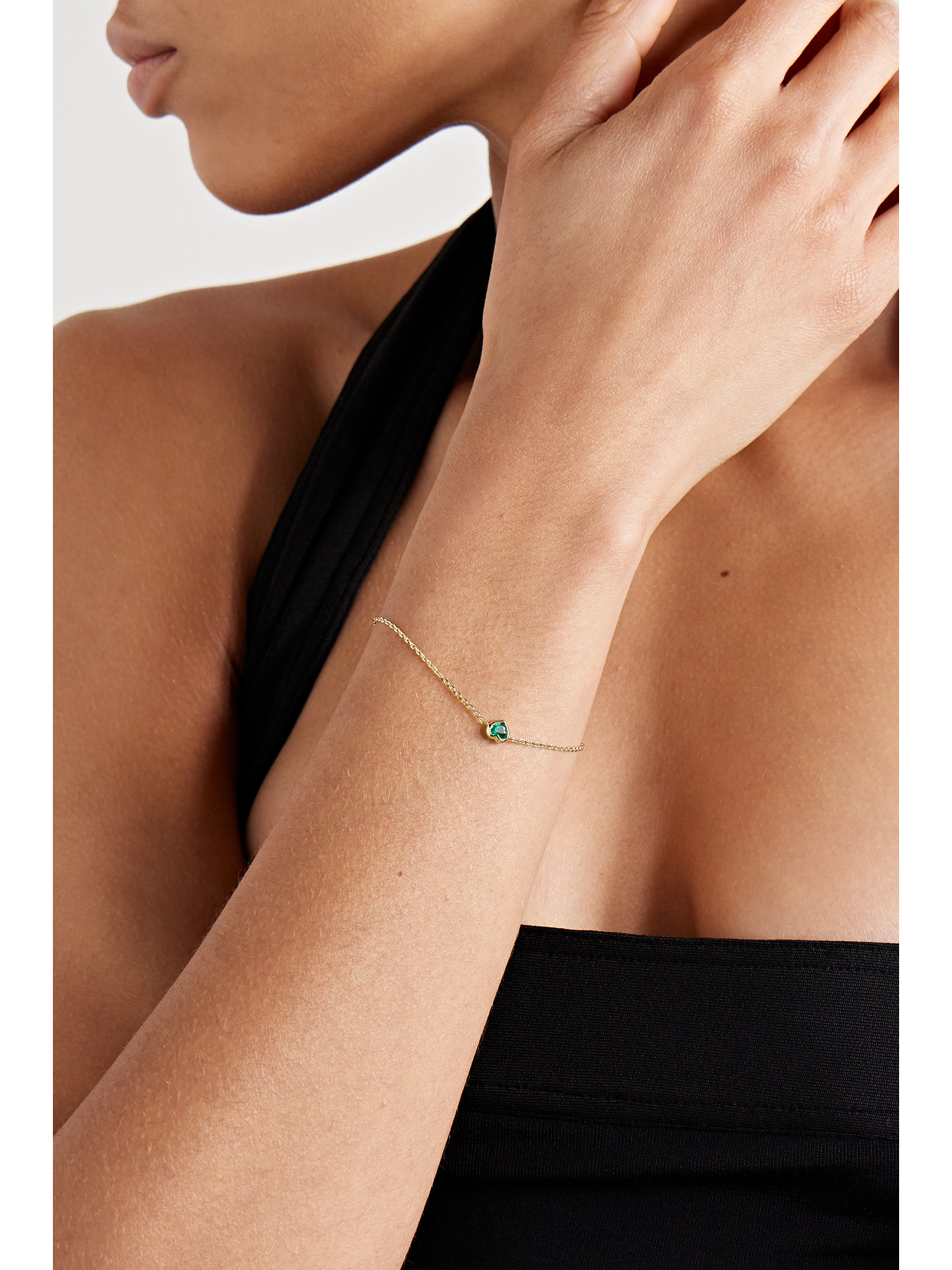 Shop Anita Ko 18-karat Gold Emerald Bracelet