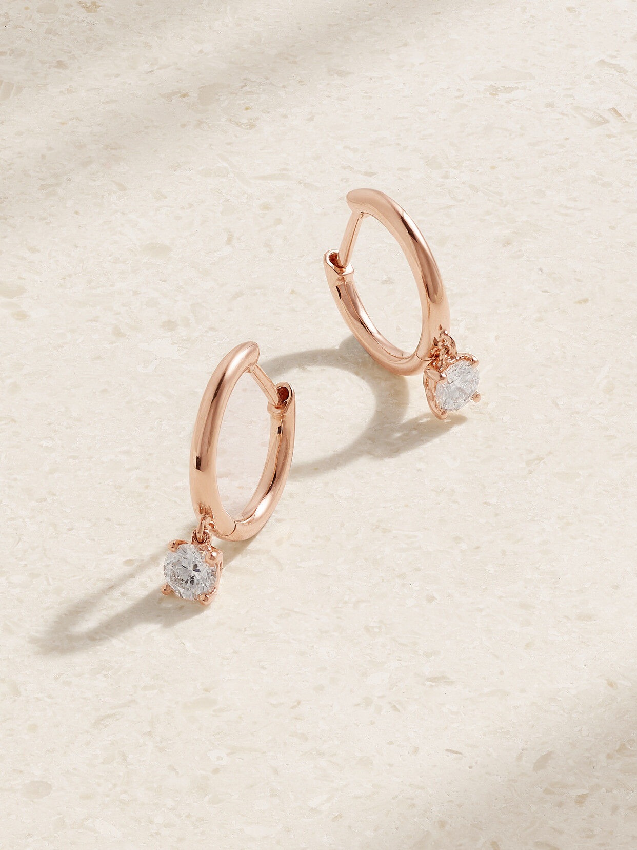 Anita Ko 18-karat Rose Gold Diamond Hoop Earrings