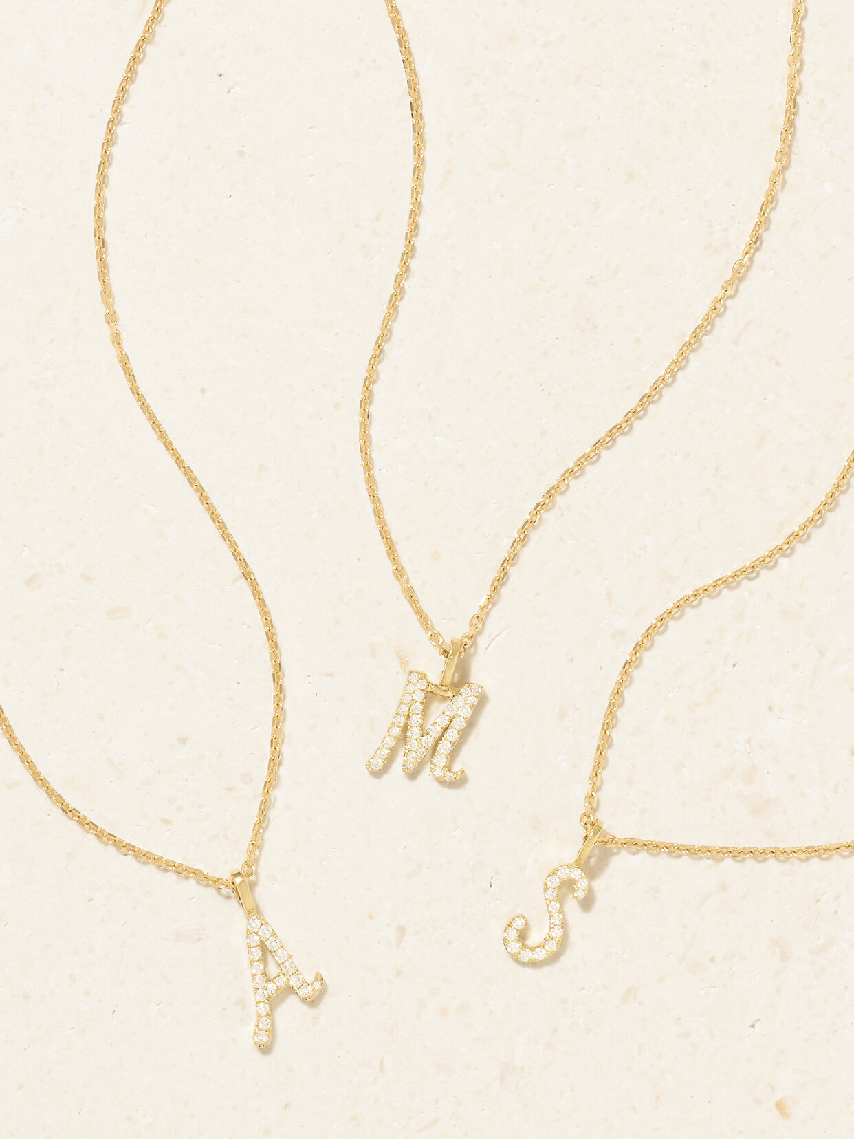 ANITA KO INITIAL 18-KARAT GOLD DIAMOND NECKLACE