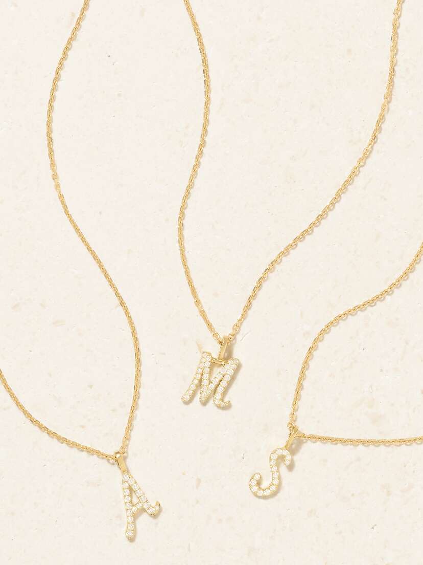 Anita Ko Initial 18-karat Gold Diamond Necklace