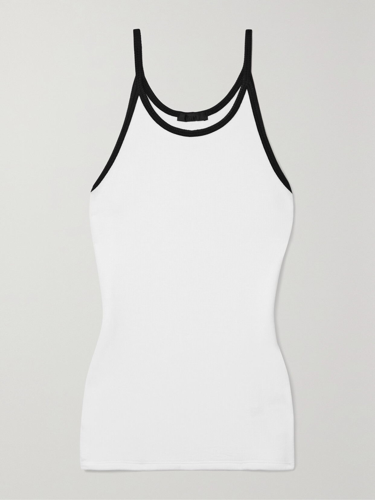 ATM Anthony Thomas Melillo - Two-tone Ribbed Stretch-modal Jersey Tank - White