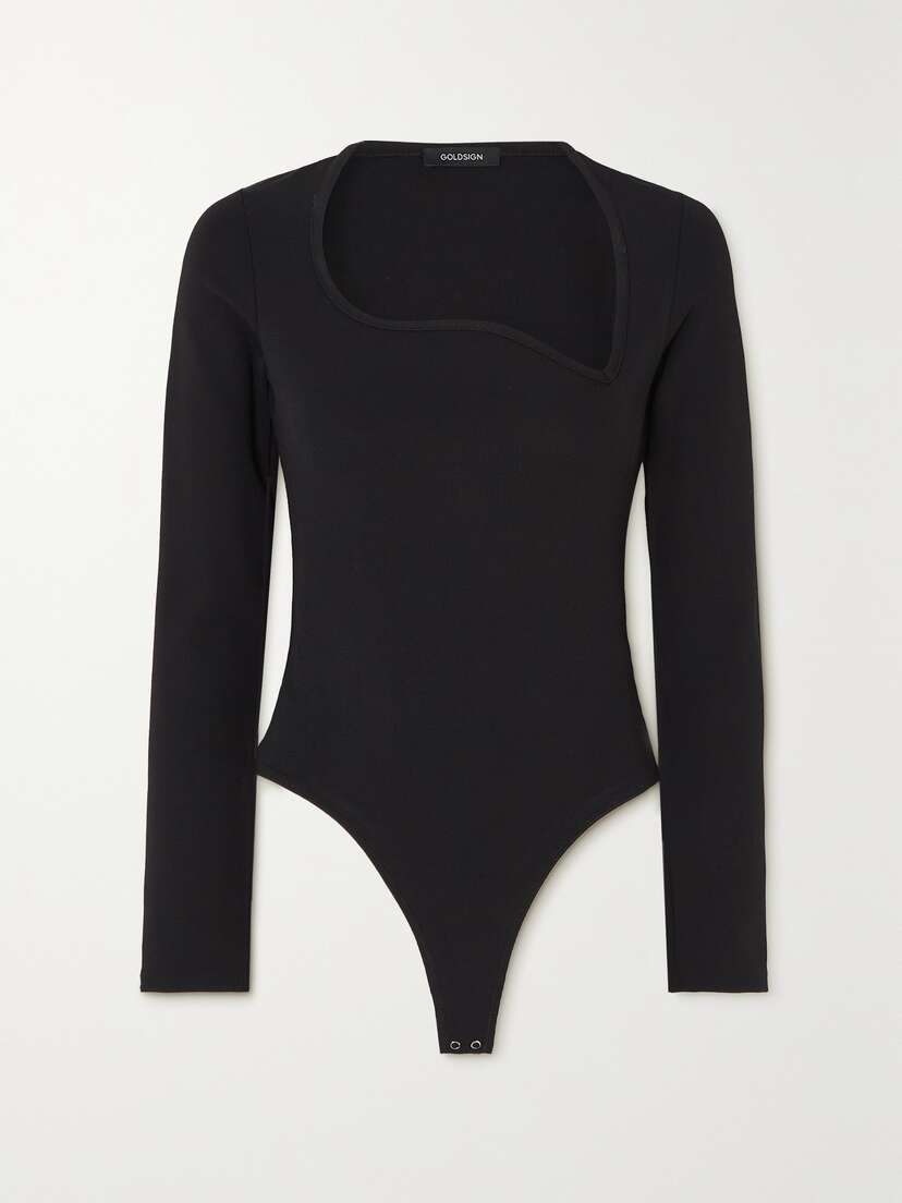GOLDSIGN The Esme Asymmetric Stretch-knit Bodysuit