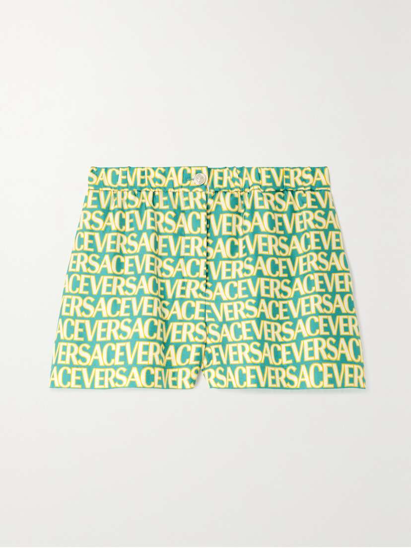 Versace + Dua Lipa Printed Silk-twill Shorts
