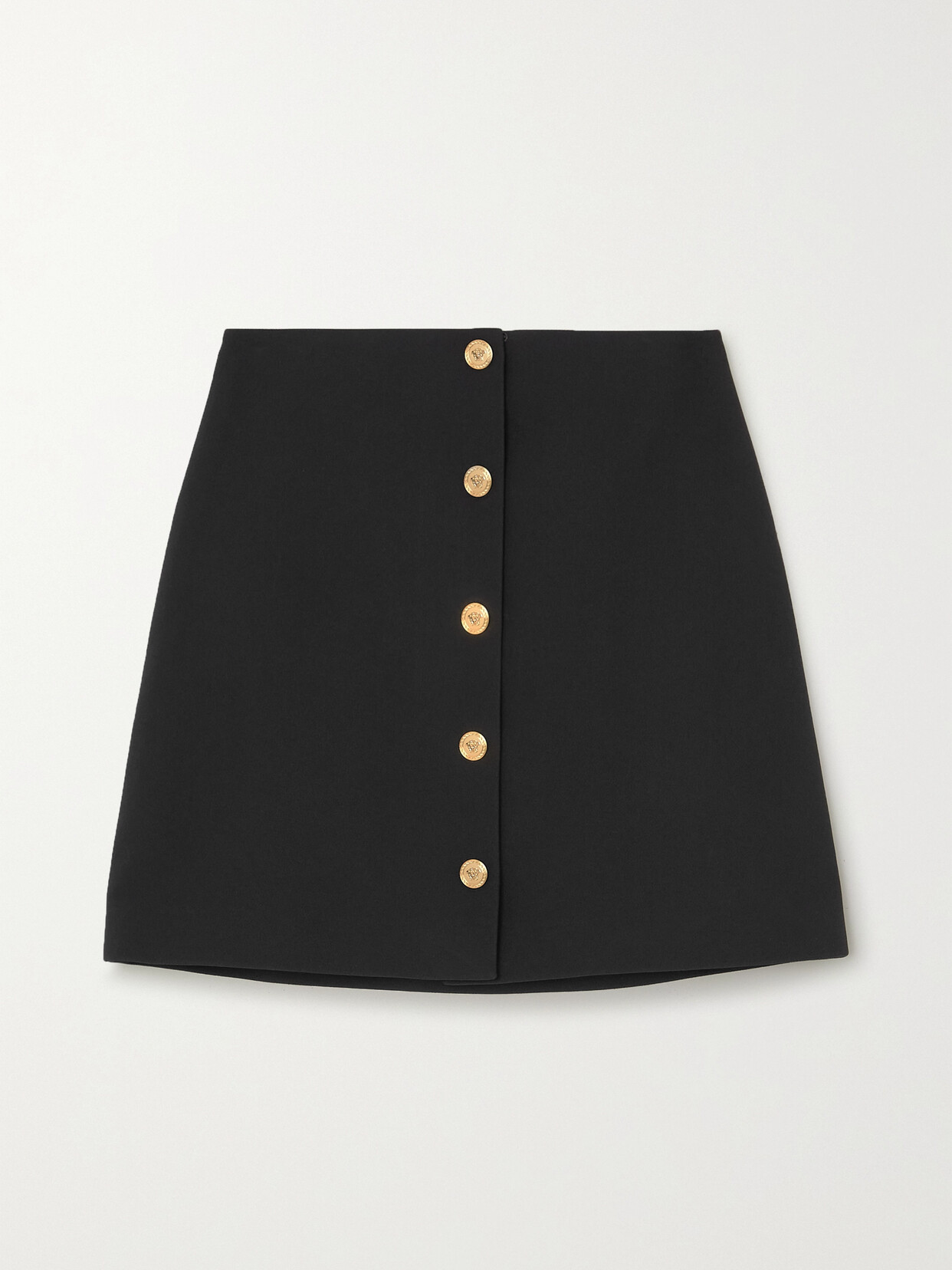 Shop Versace Crepe Mini Skirt In Black