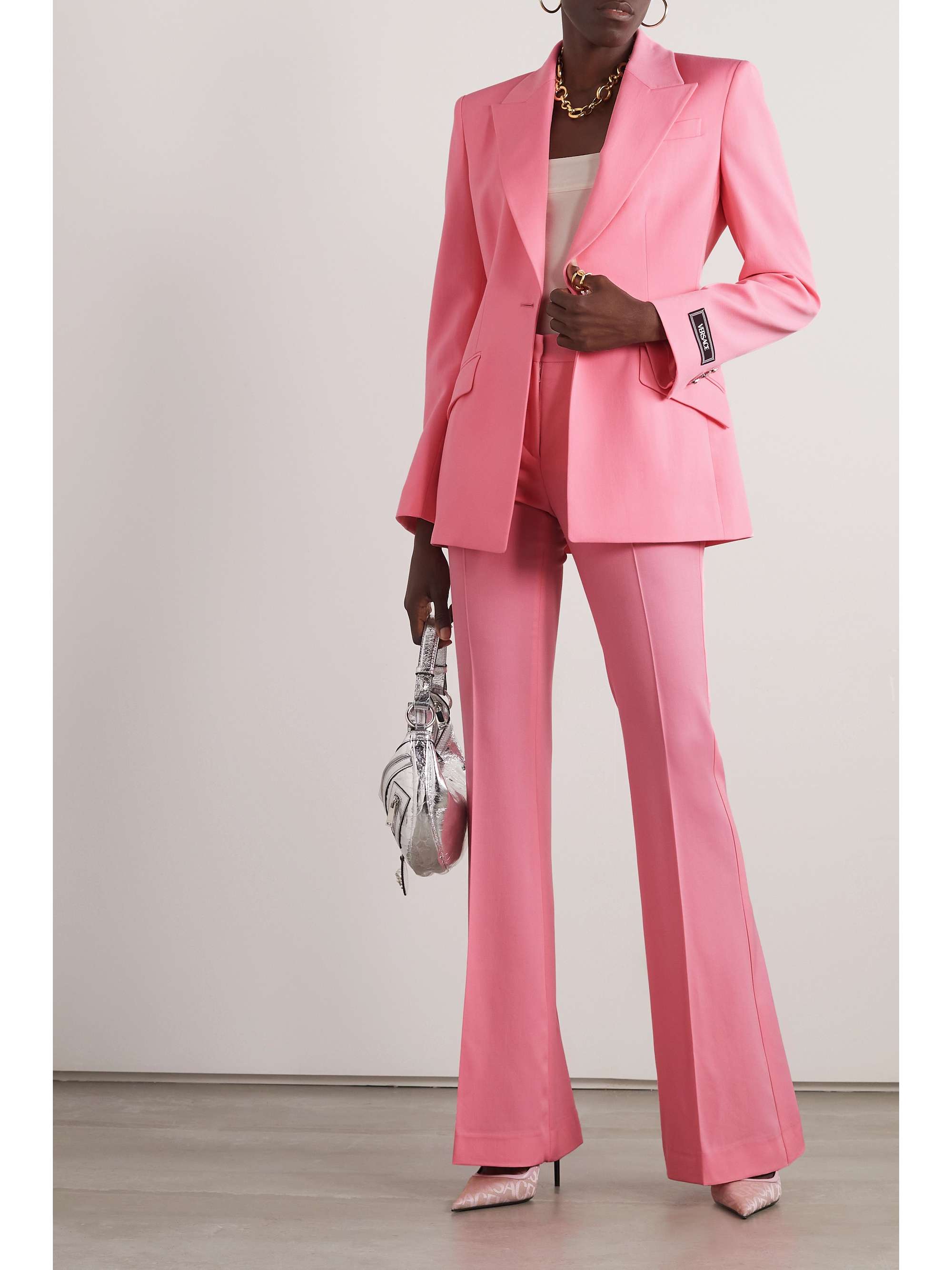 VERSACE Appliqu d wool twill blazer NET A PORTER