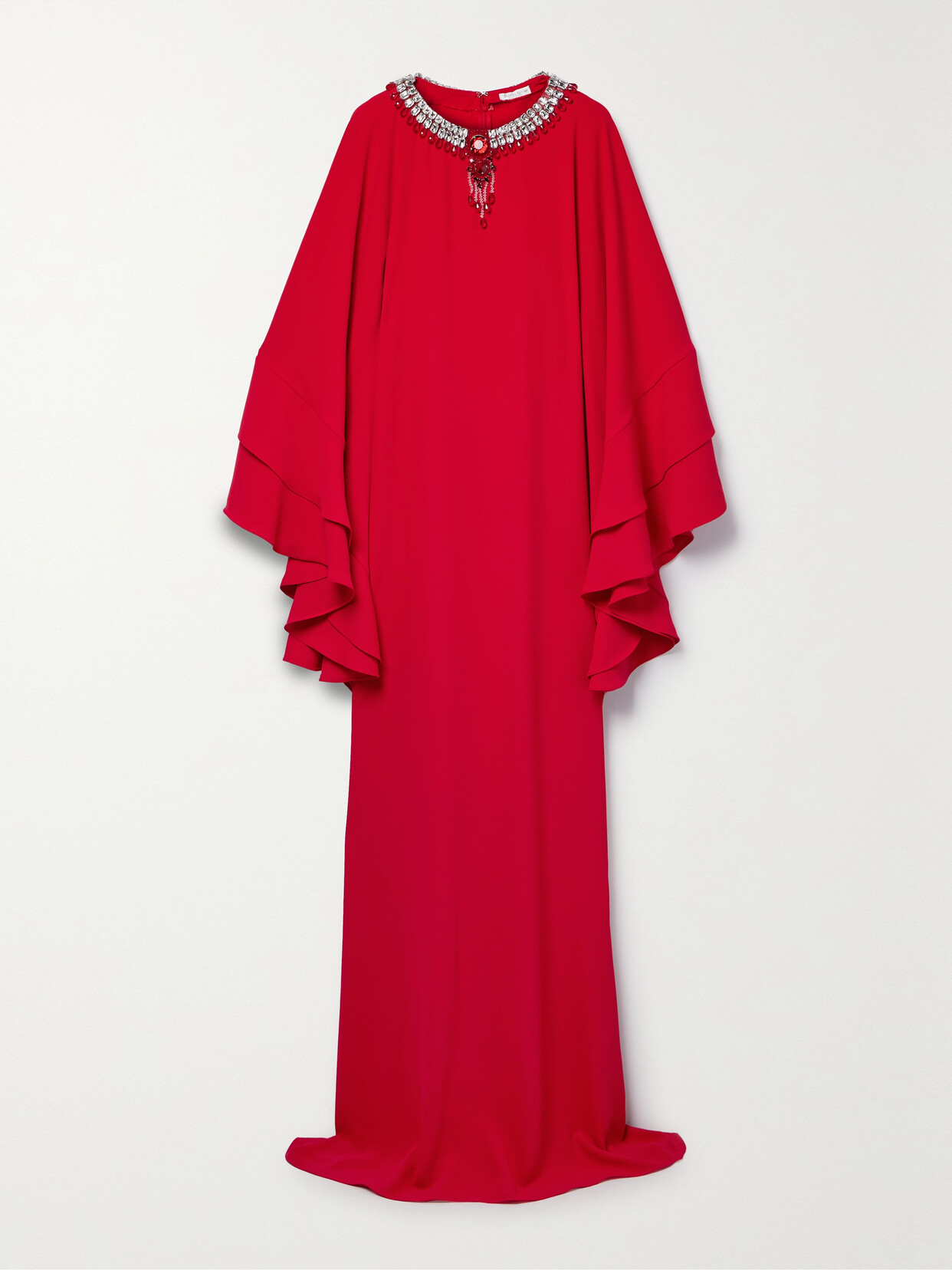 Reem Acra Embellished Crepe Gown - Red