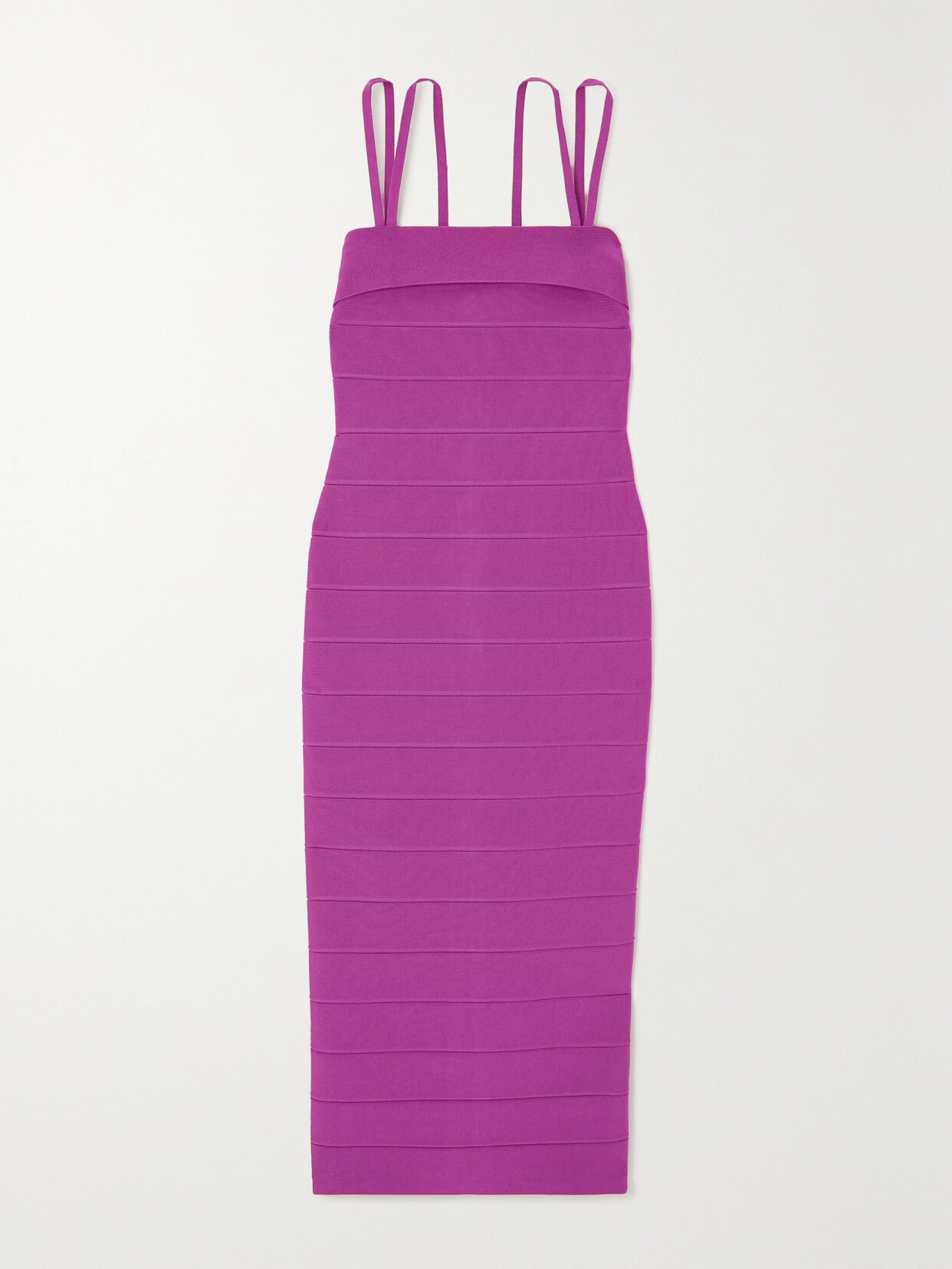 Herve Leger Icon Strappy Midi Dress In Purple