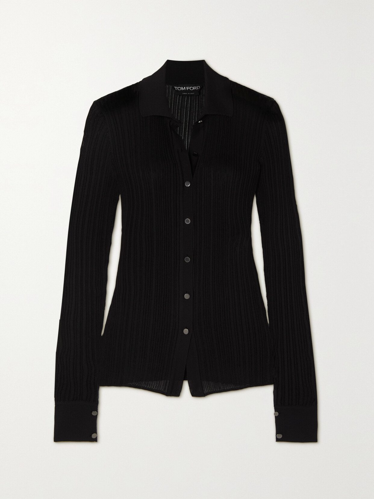 TOM FORD - Ribbed-knit Cardigan - Black