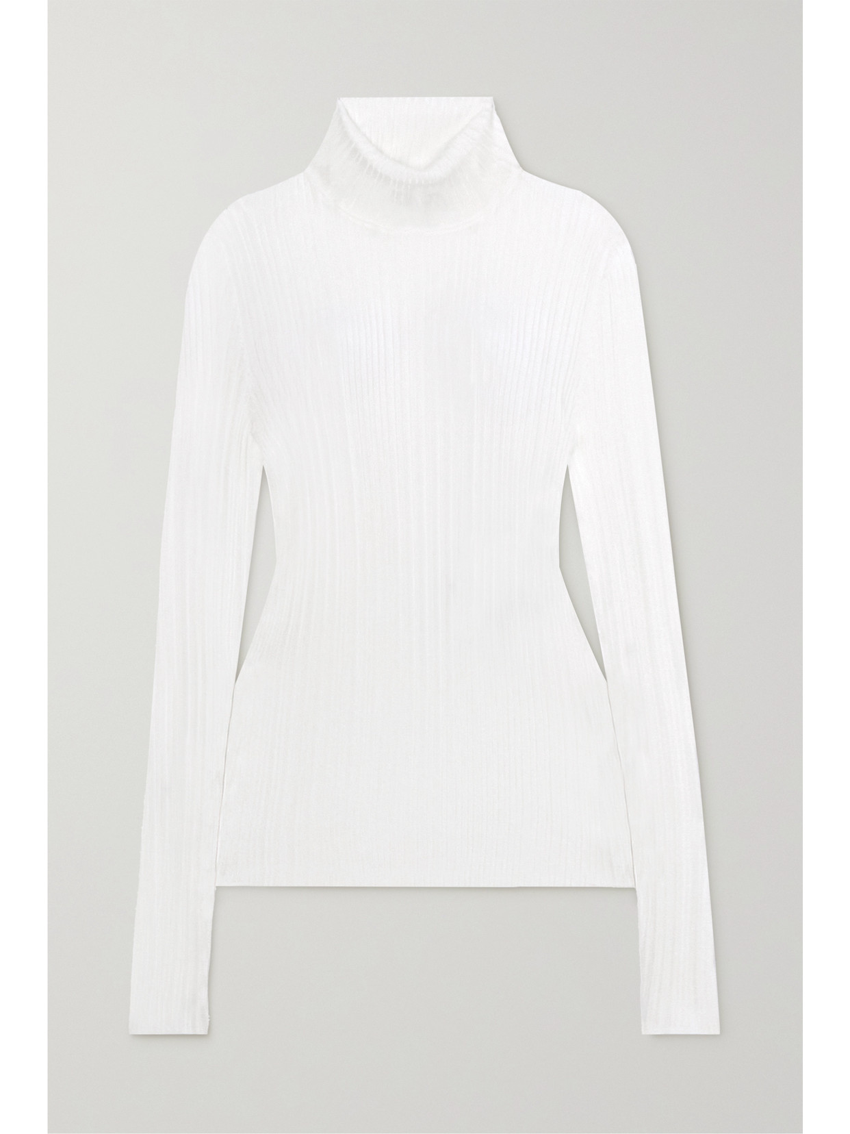 TOM FORD Ribbed-knit Turtleneck Top - White