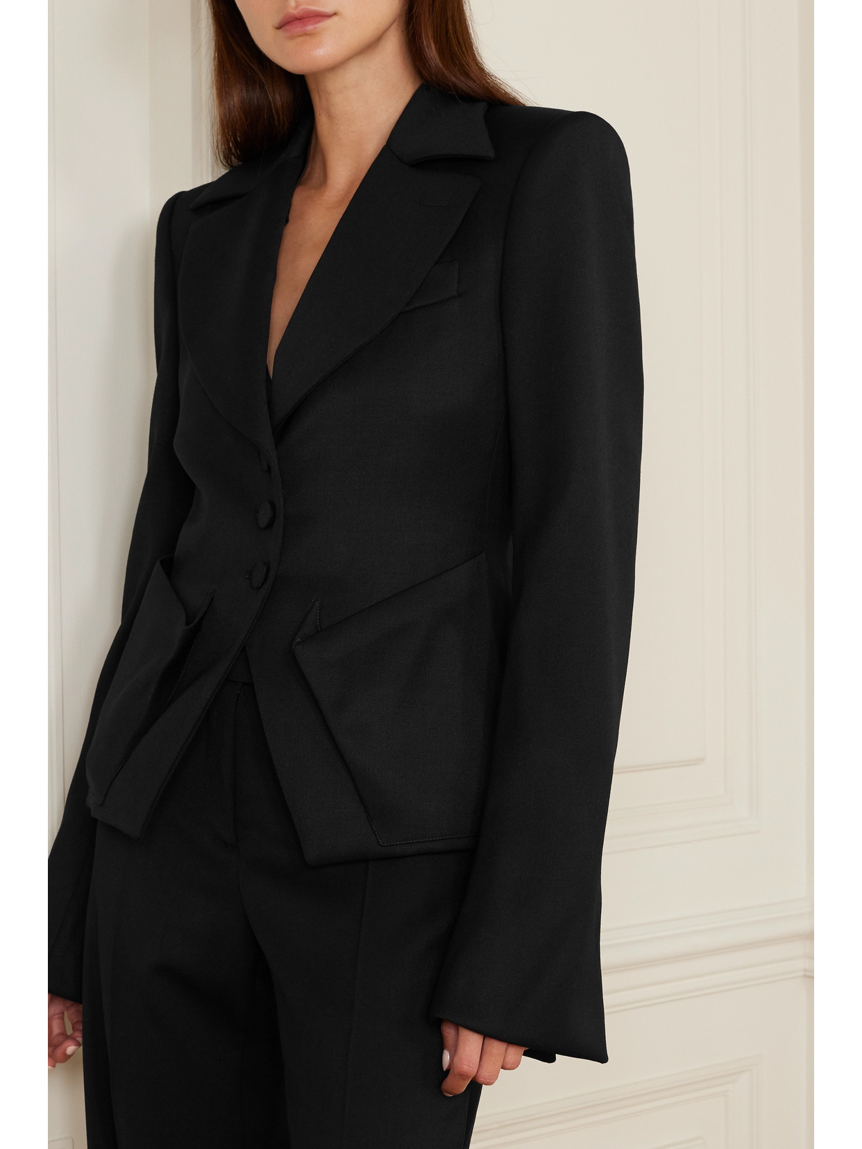 Tom Ford Embellished Wool Blazer In Black