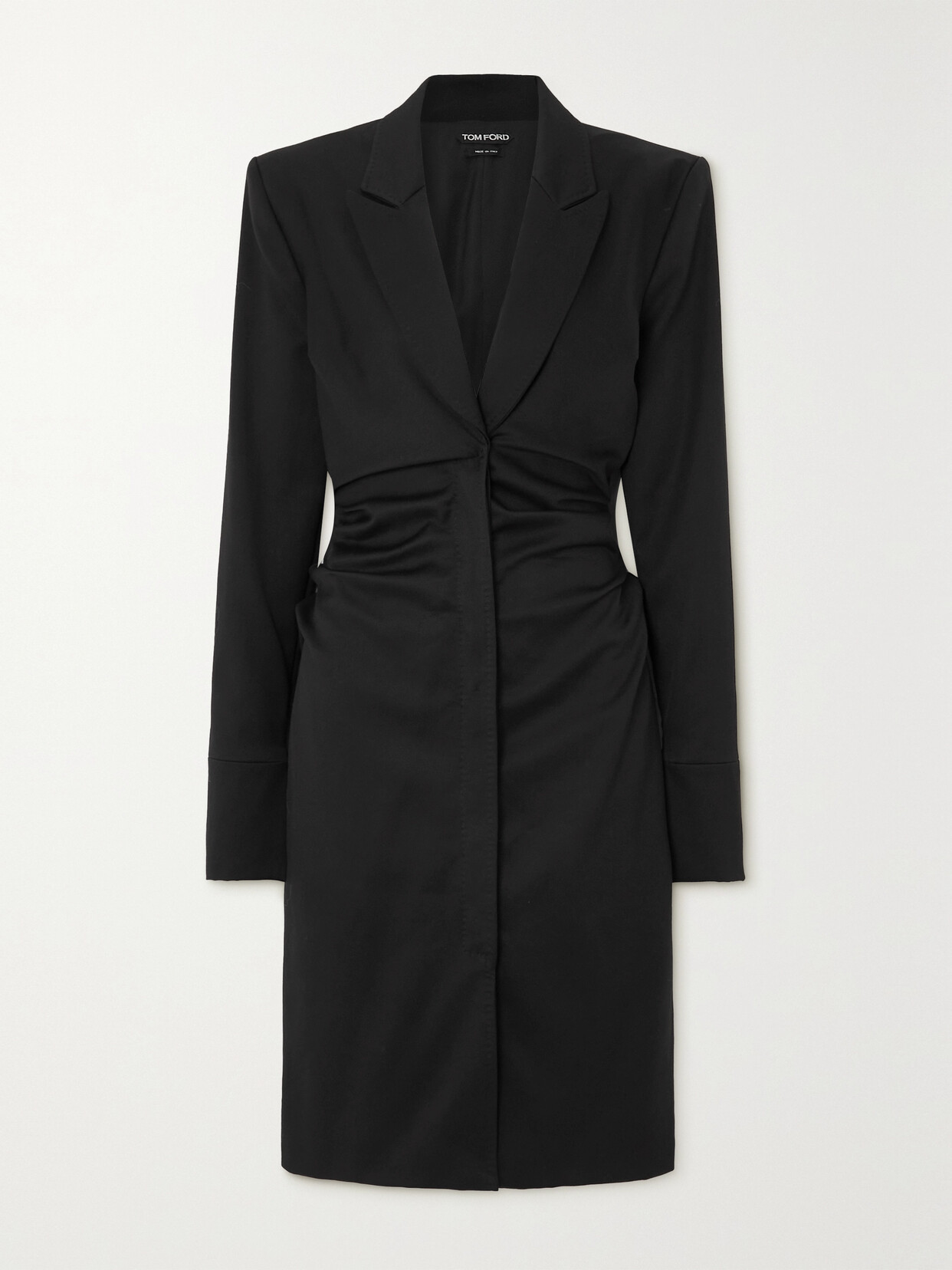 TOM FORD - Gathered Stretch-cotton Midi Dress - Black