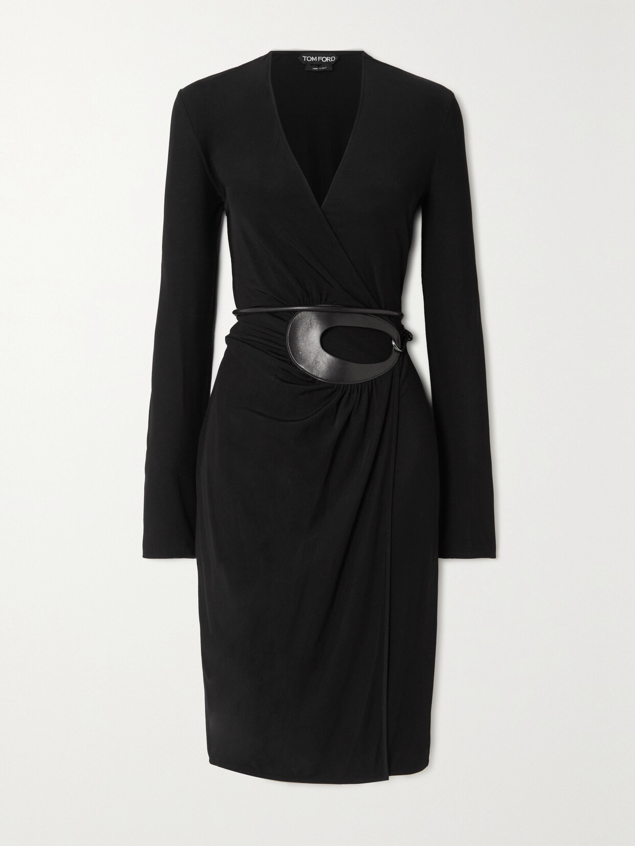 TOM FORD - Belted Jersey Wrap Dress - Black