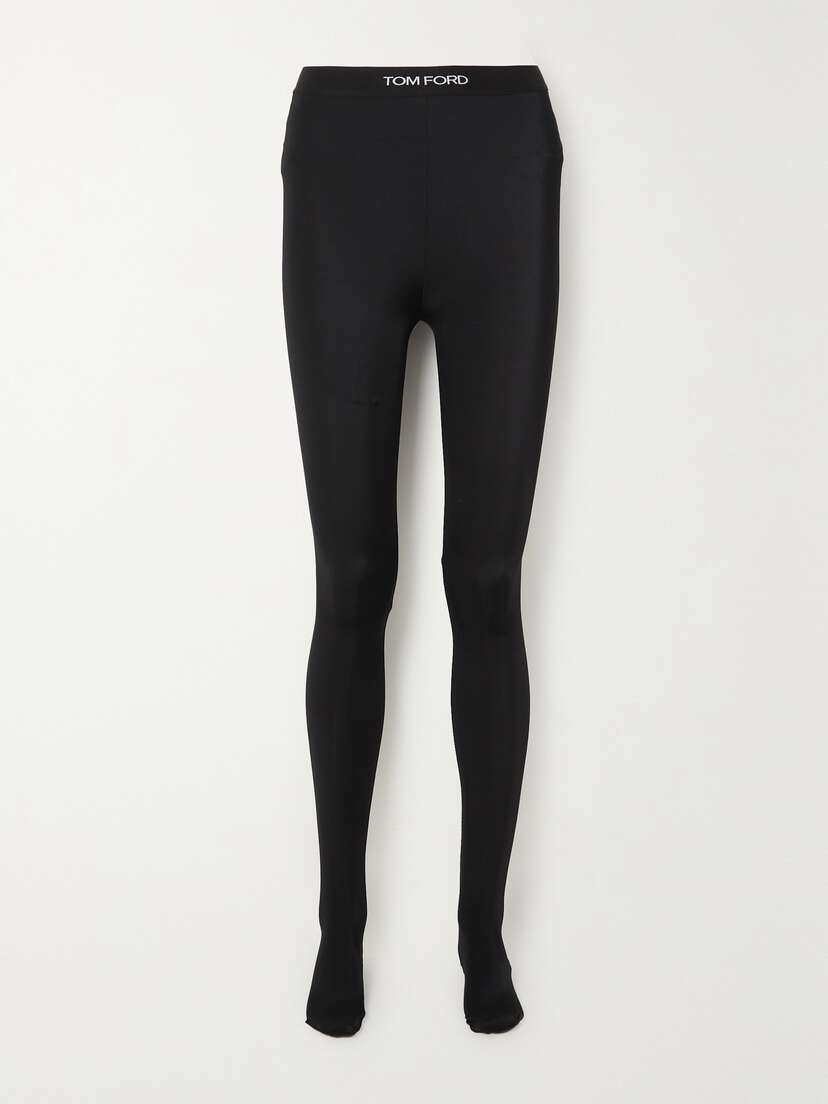 TOM FORD Jacquard-trimmed Stretch-jersey Leggings
