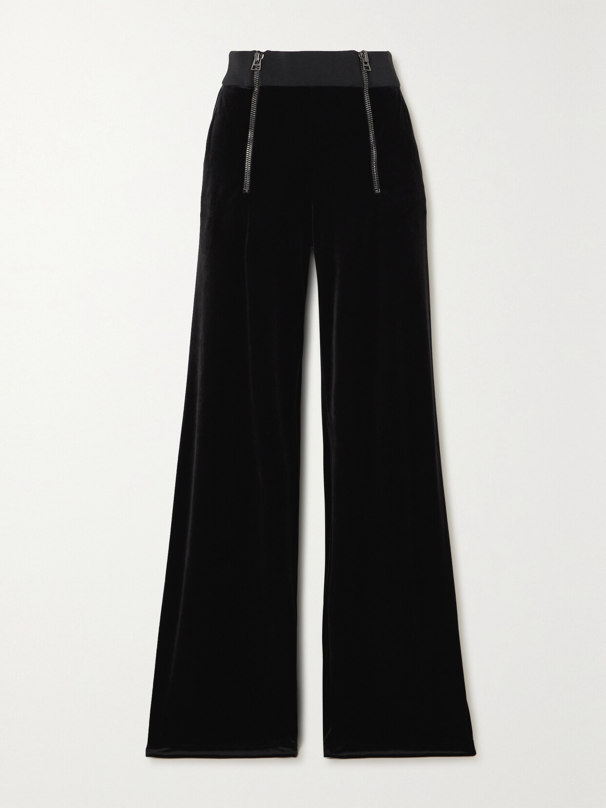 TOM FORD - Zip-embellished Velour Track Pants - Black