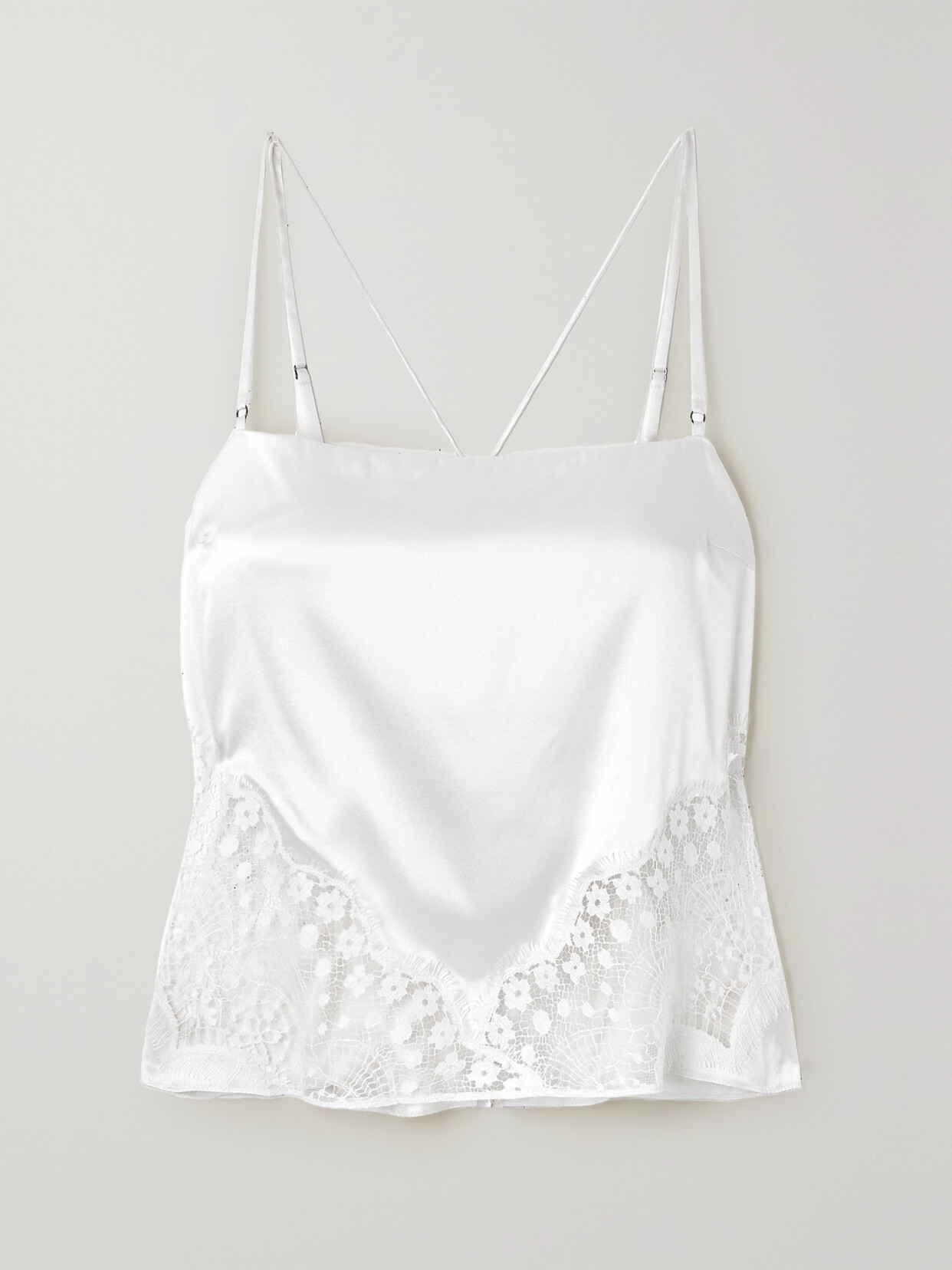 TOM FORD - Lace-trimmed Silk-blend Satin Camisole - White