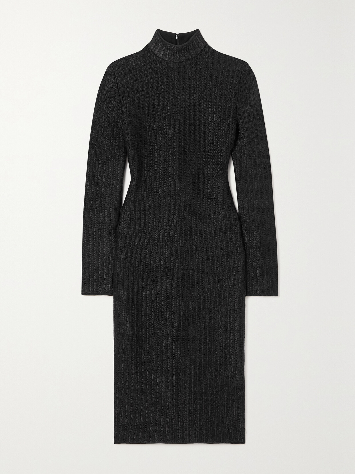 TOM FORD Ribbed Cotton-blend Midi Dress - Black