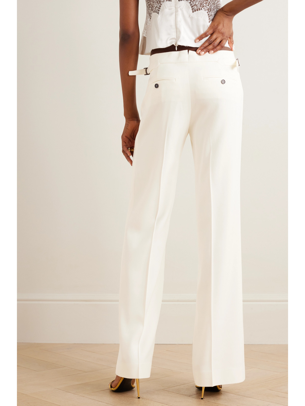 Tom Ford Wool Wide-leg Pants In White
