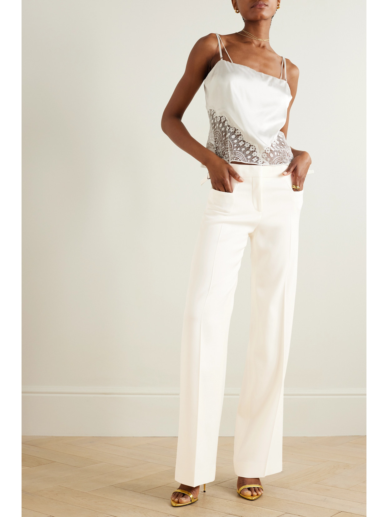 Tom Ford Wool Wide-leg Pants In White