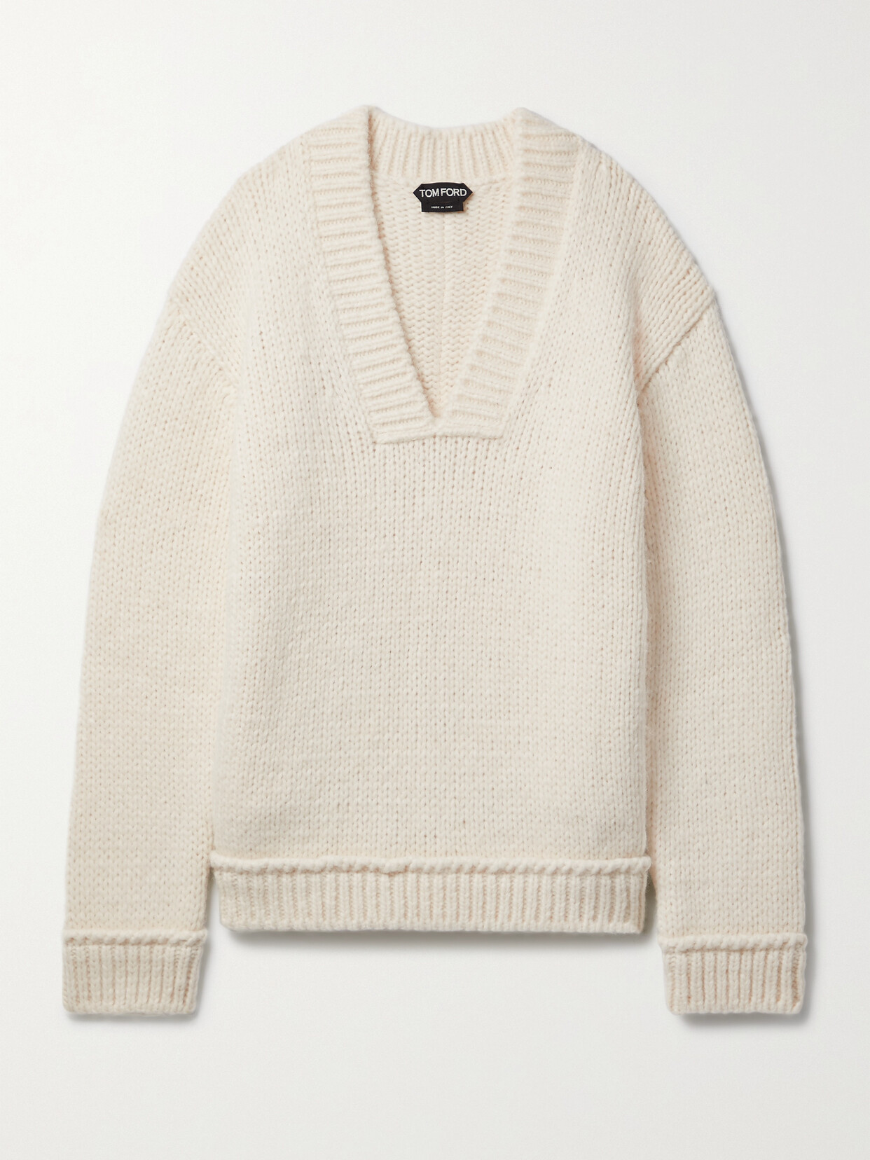 Tom Ford Alpaca And Wool-blend Jumper In White