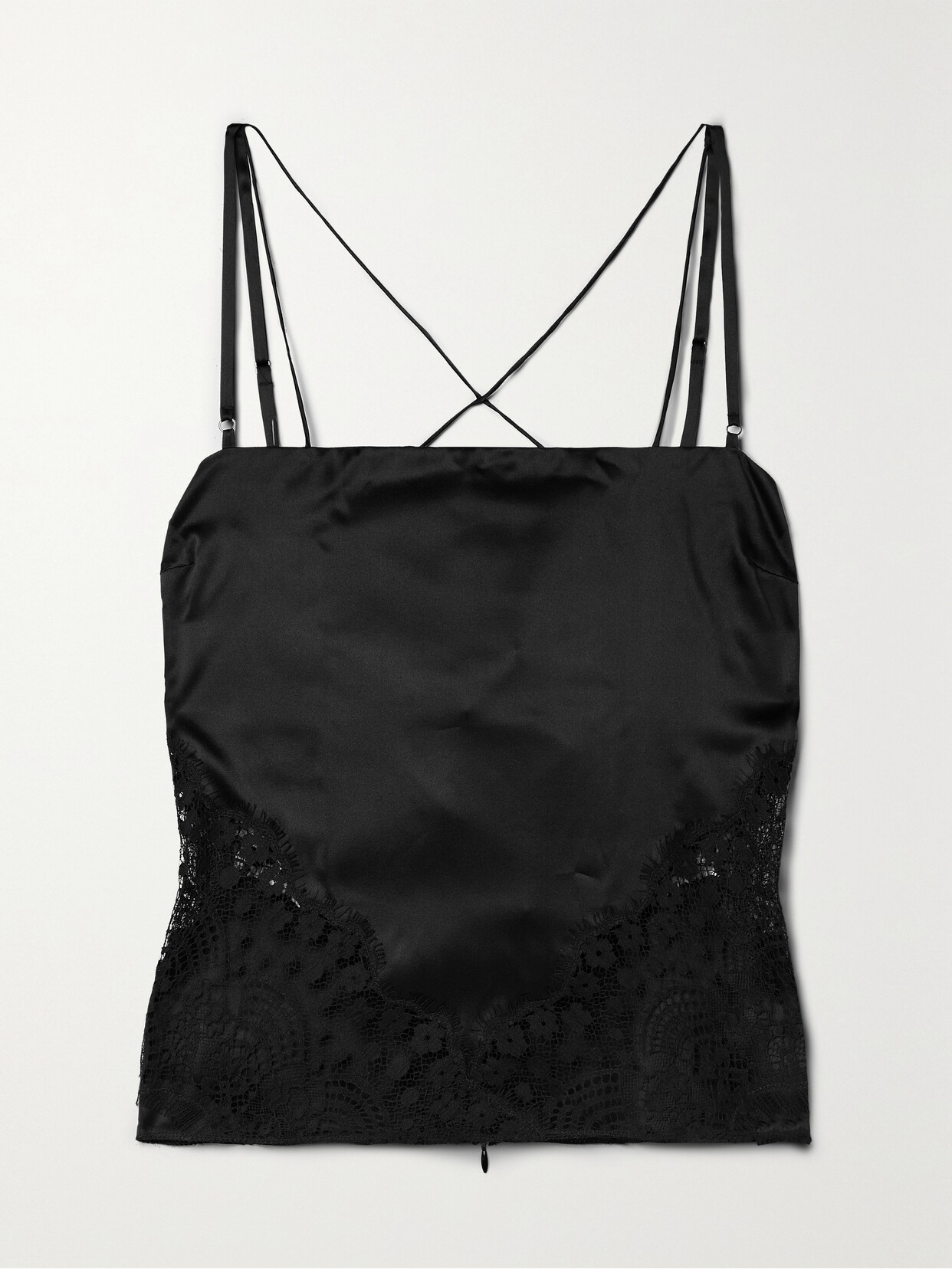 TOM FORD - Lace-trimmed Silk-blend Satin Camisole - Black